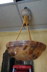 Round Alabaster Neoclassical Chandelier