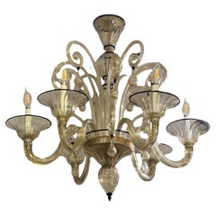 Lampadario di Murano in vetro veneziano a 6 luci