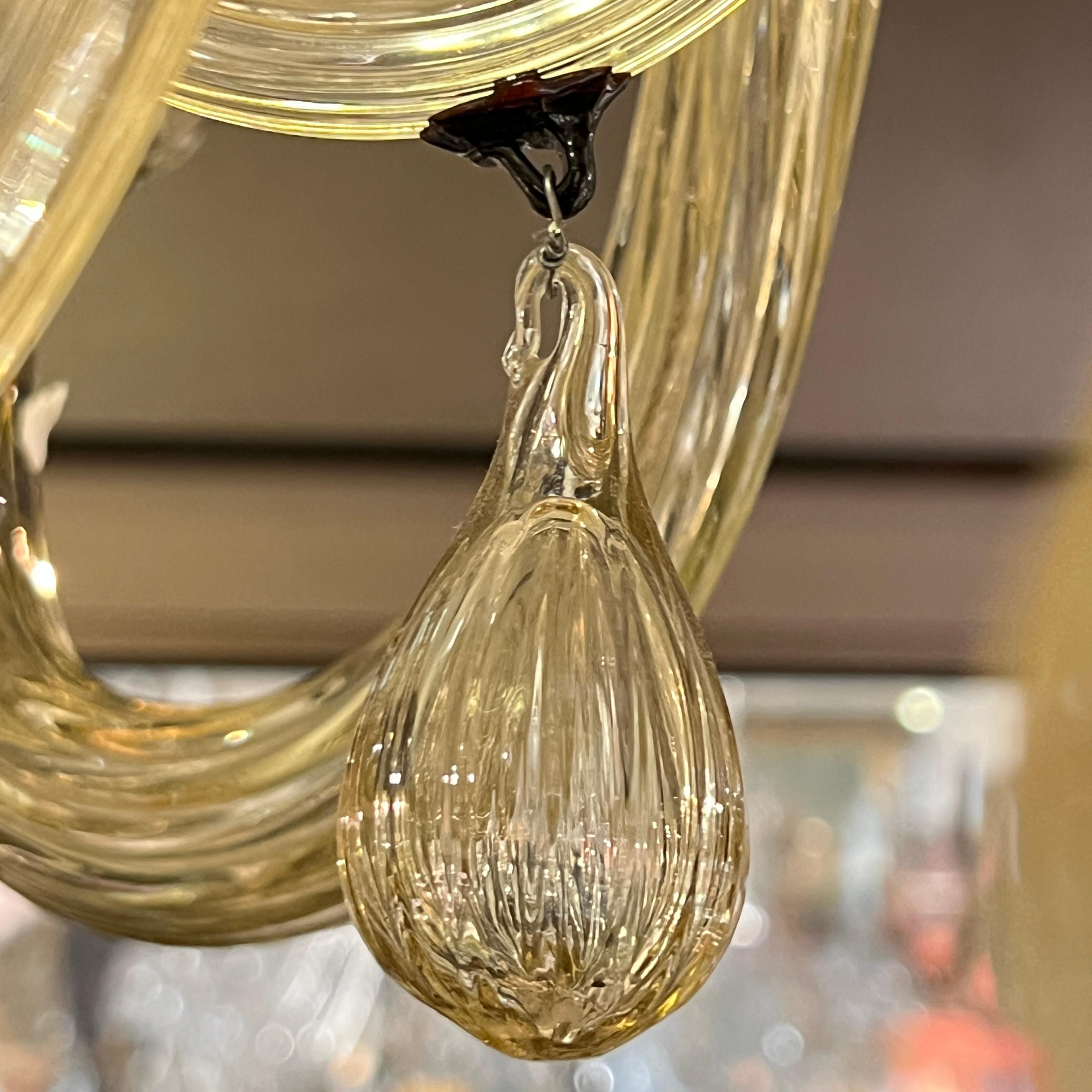 Lámpara de cristal veneciano de Murano Lámpara de 6 luces siglo XX en venta