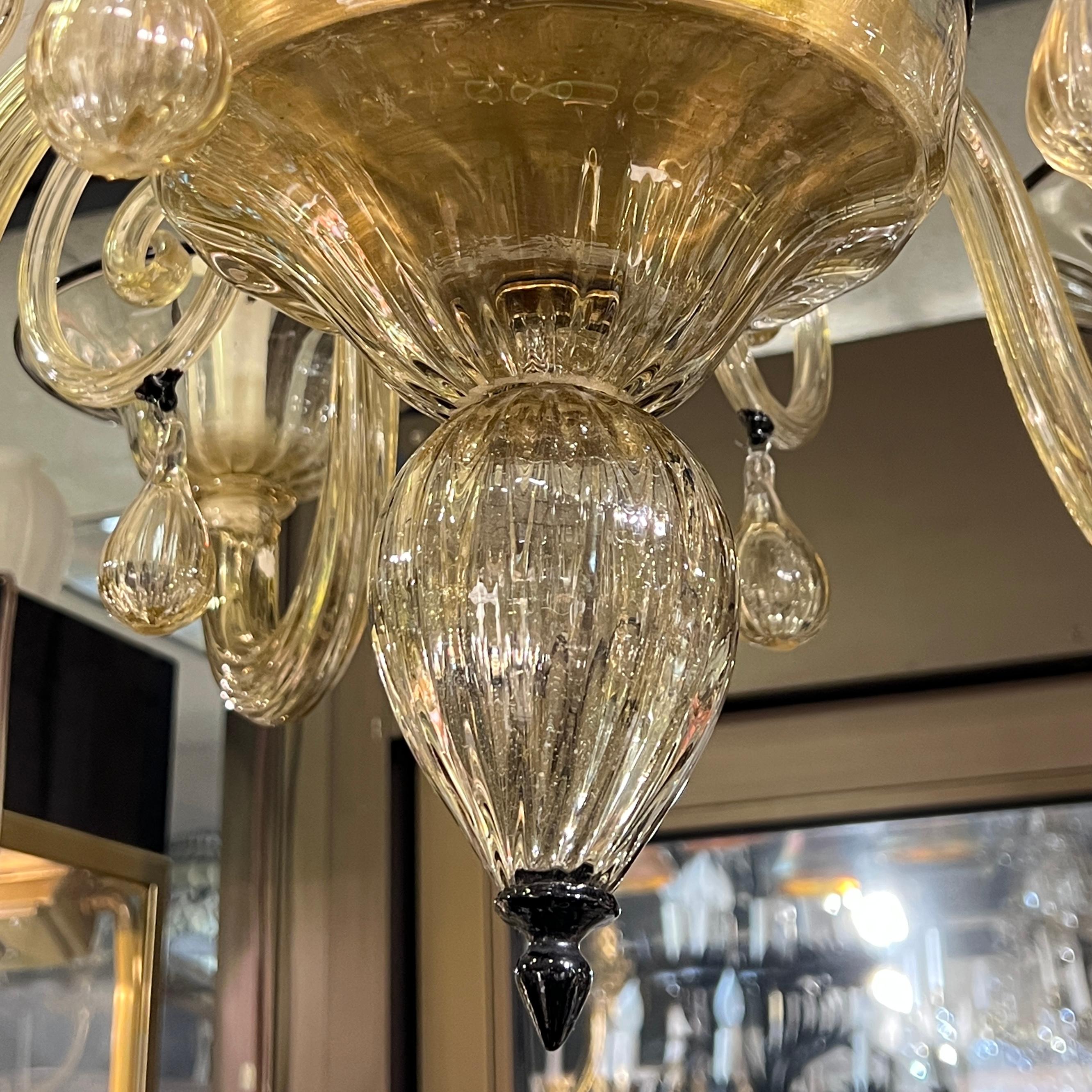 Lámpara de cristal veneciano de Murano Lámpara de 6 luces Italiano en venta