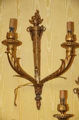 Louis XV Style Torch Form Two-Light Sconces