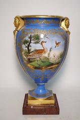 Pair of Paris Porcelain Ornithological Bronze-Mounted Vases