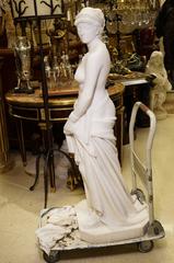 Exquisite Lifesize Italian Marble Figure of Cleopatra, Signed Pietro Bazzanti