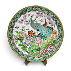 Grand plat de service chinois en cloisonné