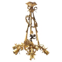 Louis XVI Style Bronze Chandelier with Cherub motif