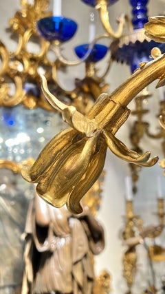 Louis XVI Style Bronze Chandelier with Cherub motif