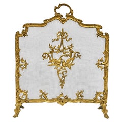 French Louis XVI Style Bronze Fire Screen