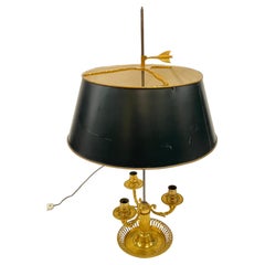Vintage Gilt Brass and Patinated Metal Bouillotte Table Lamp