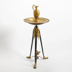 French 19th Century Bronze Electroform Ewer and Basin on Stand
