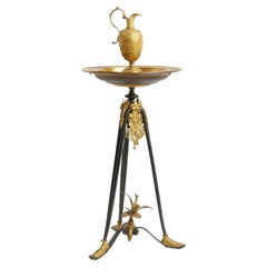 French 19th Century Bronze Electroform Ewer and Basin on Stand
