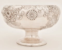 Meiji Japanese Silver Centerpiece Bowl