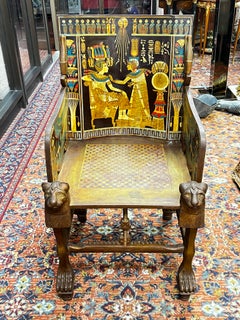 Fauteuil de style néo-égyptien d'époque, inspiré du trône du roi Toutânkhamon