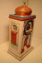 Unusual Orientalist Porcelain Desk or Mantel Clock of a Musk