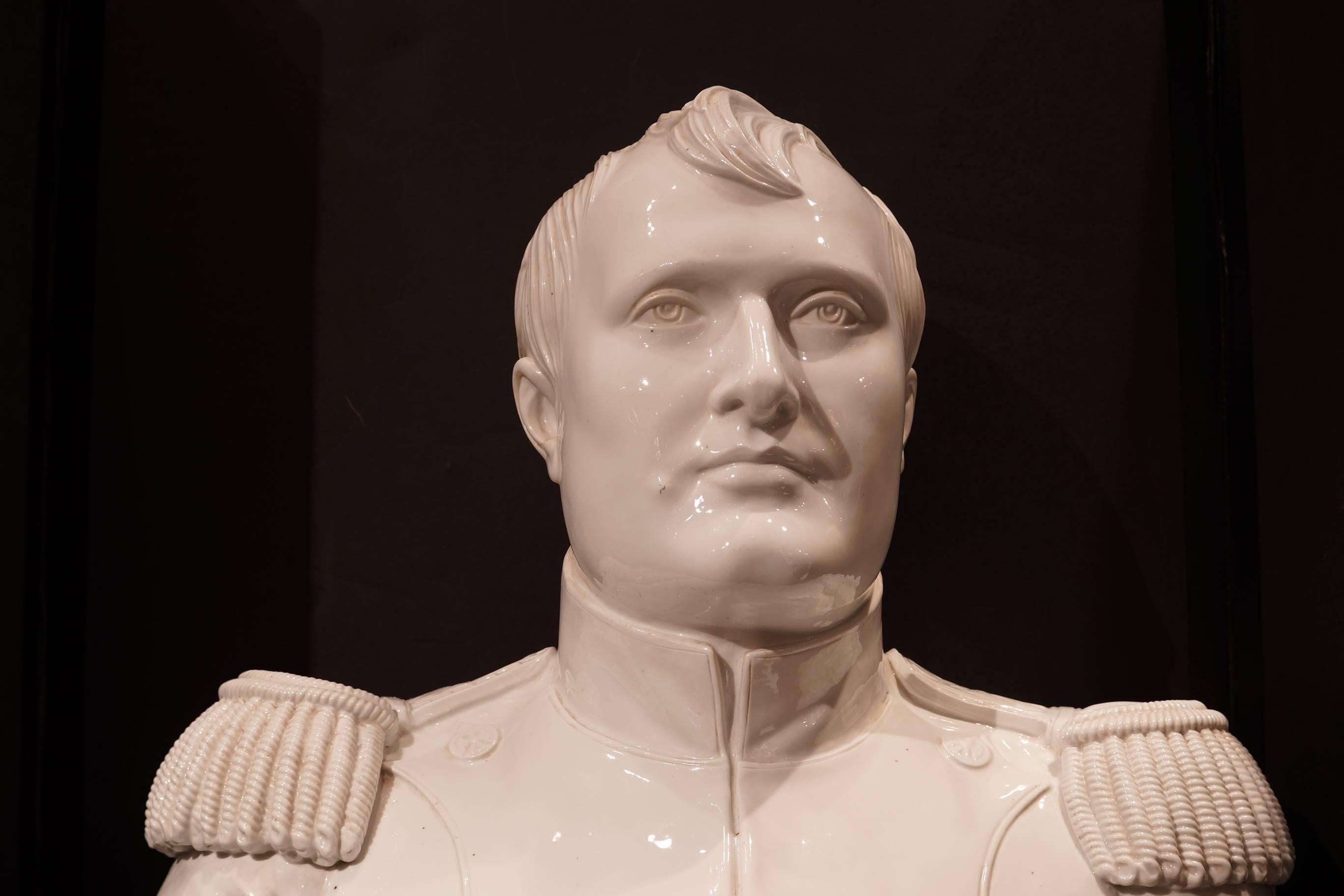 Sevres Porcelain Bust of Napoleon Bonaparte on Bronze Base with Incised Mark In Good Condition In New York, NY