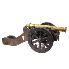 Bronze and Wood Small Scale Cannon