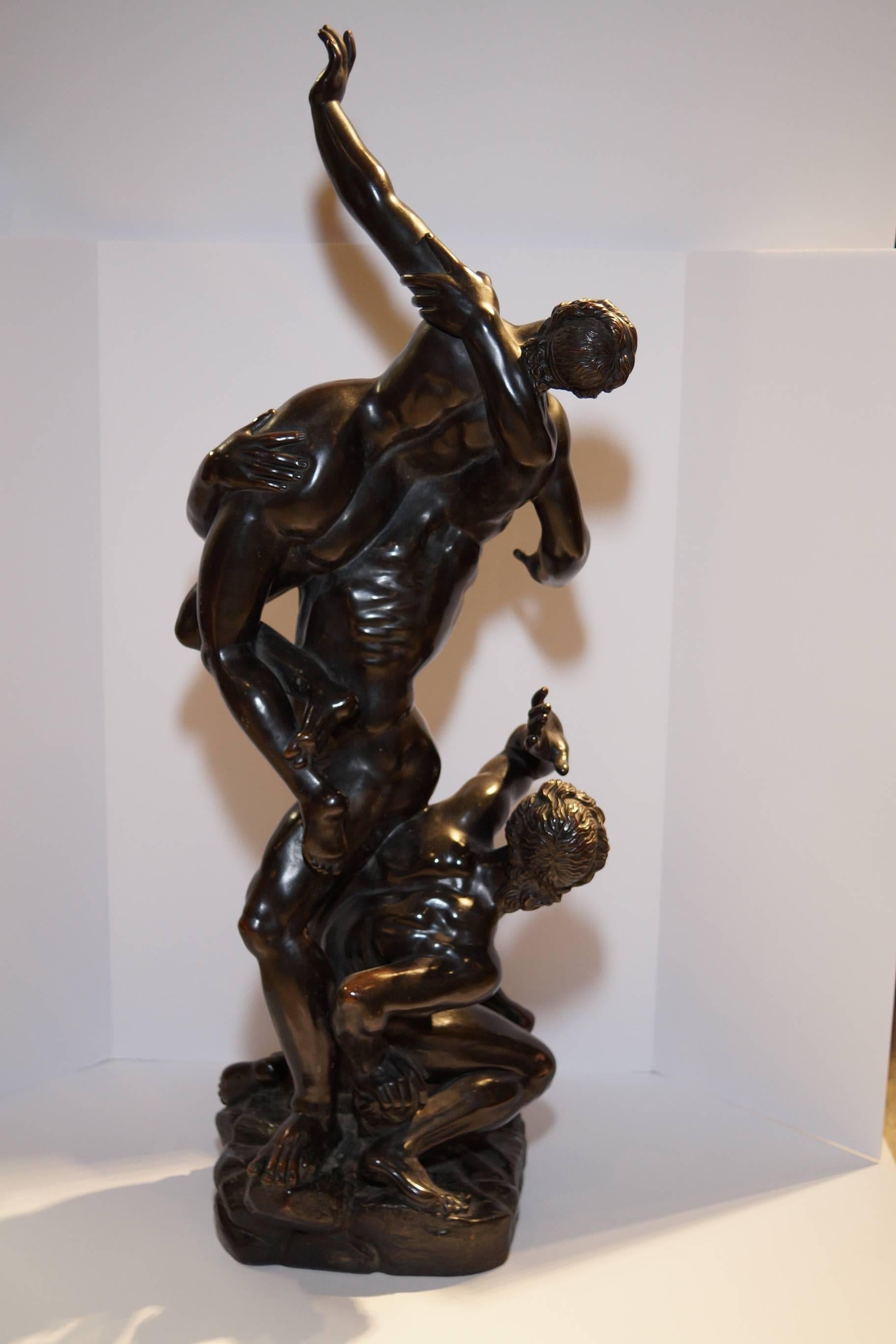 Late 19th Century Rape of the Sabines Bronze Clad Sculpture