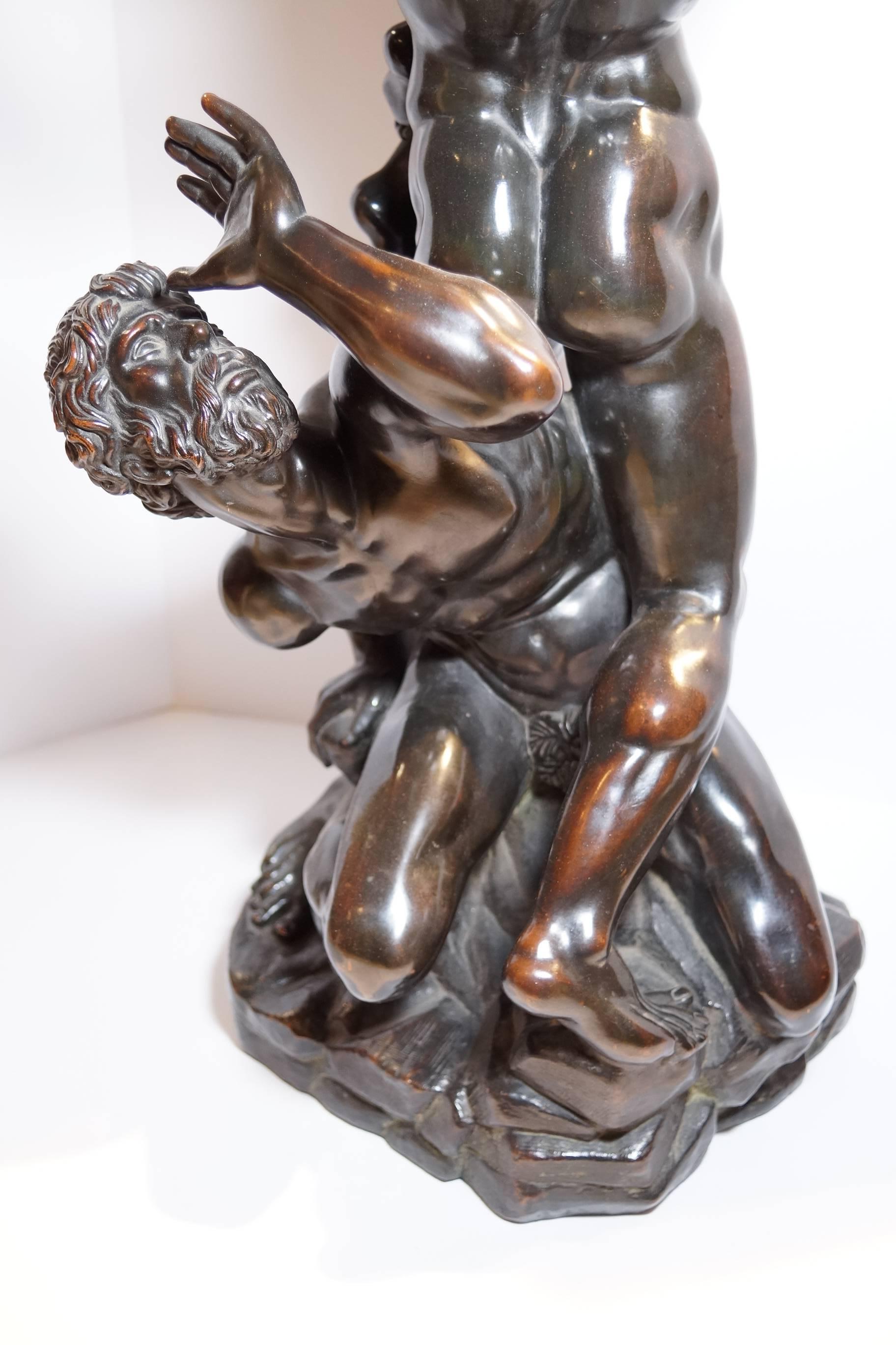 Bronzed Rape of the Sabines Bronze Clad Sculpture