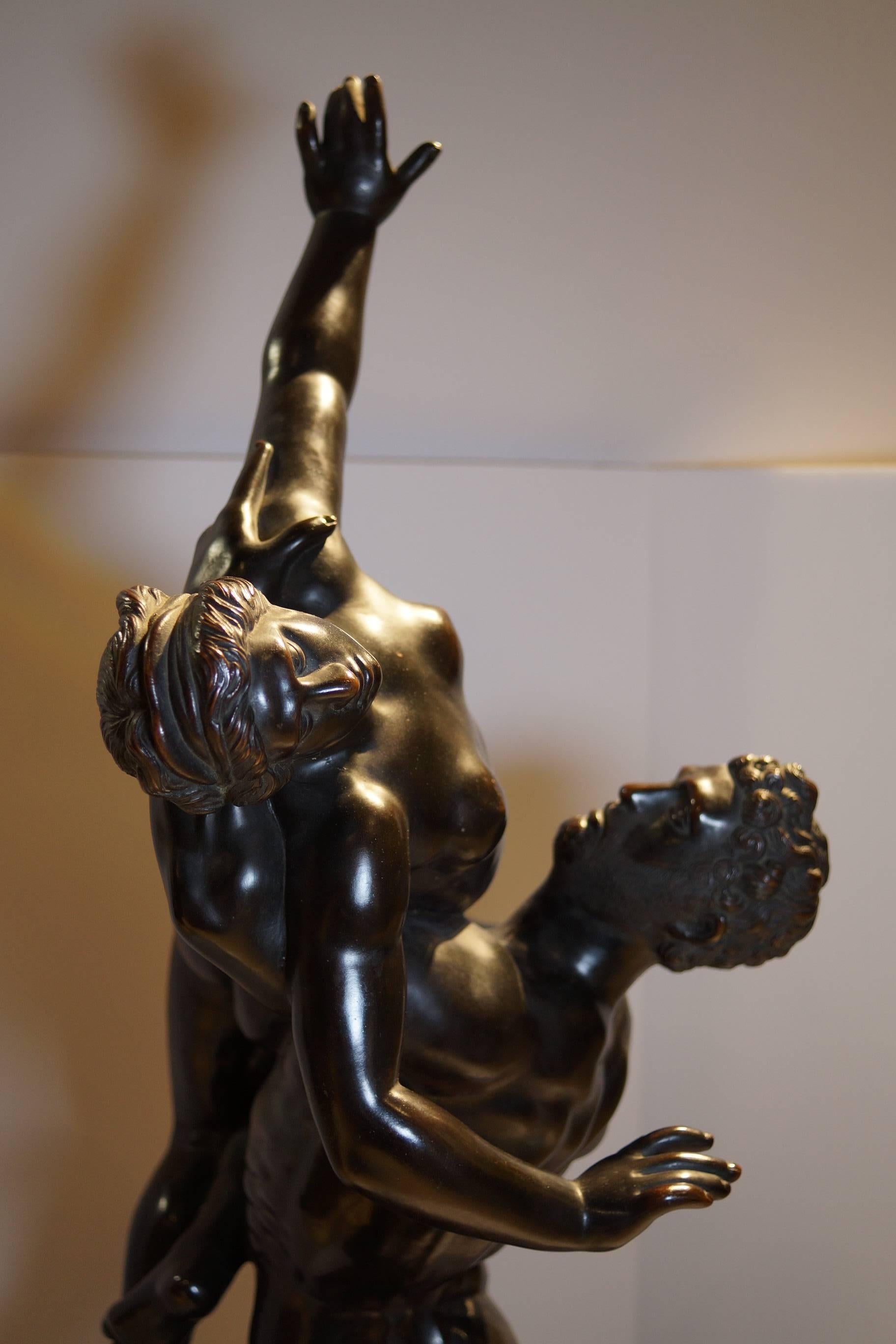 Italian Rape of the Sabines Bronze Clad Sculpture