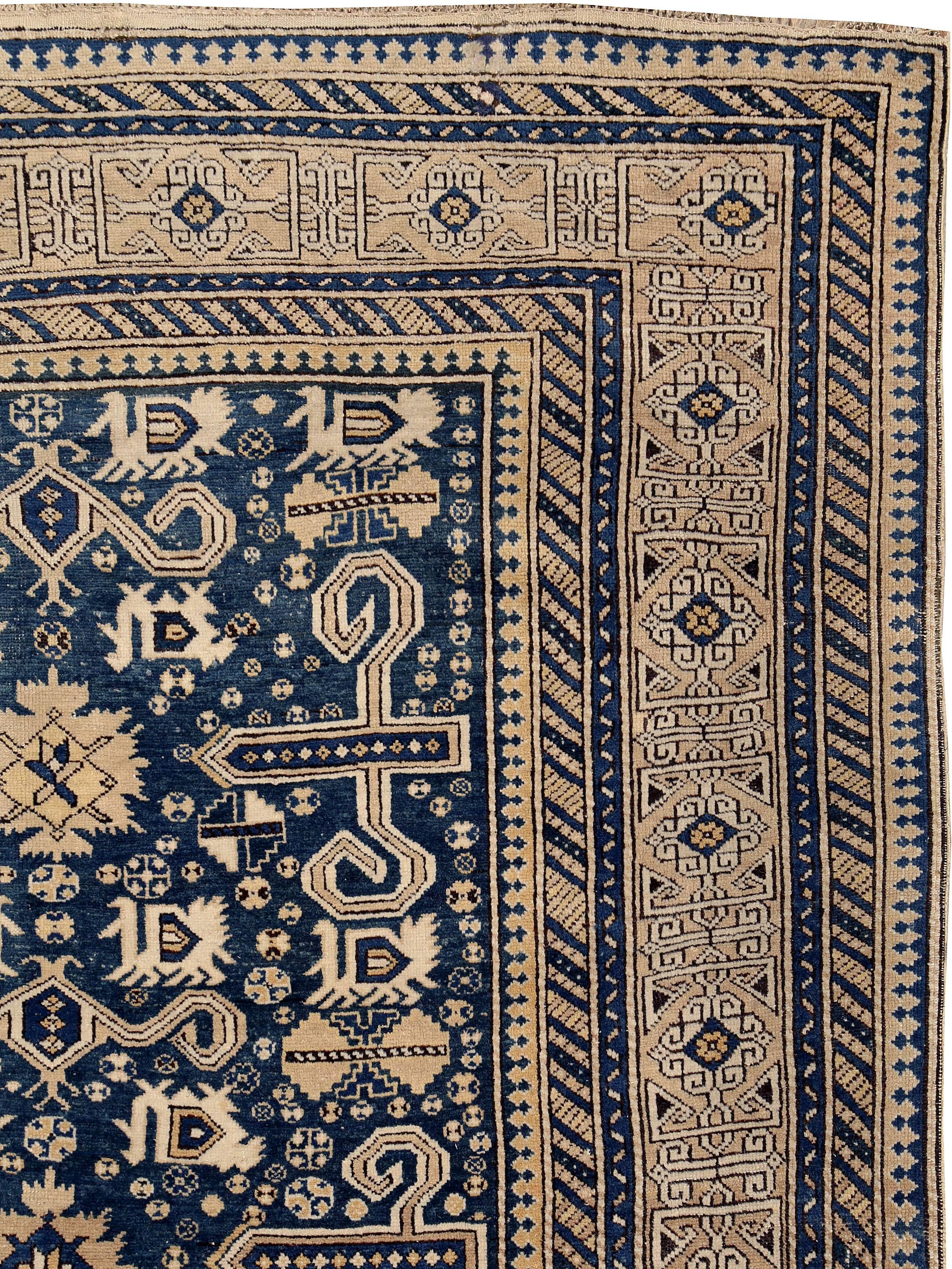 Kazak Antique Caucasian Perpedil Rug For Sale