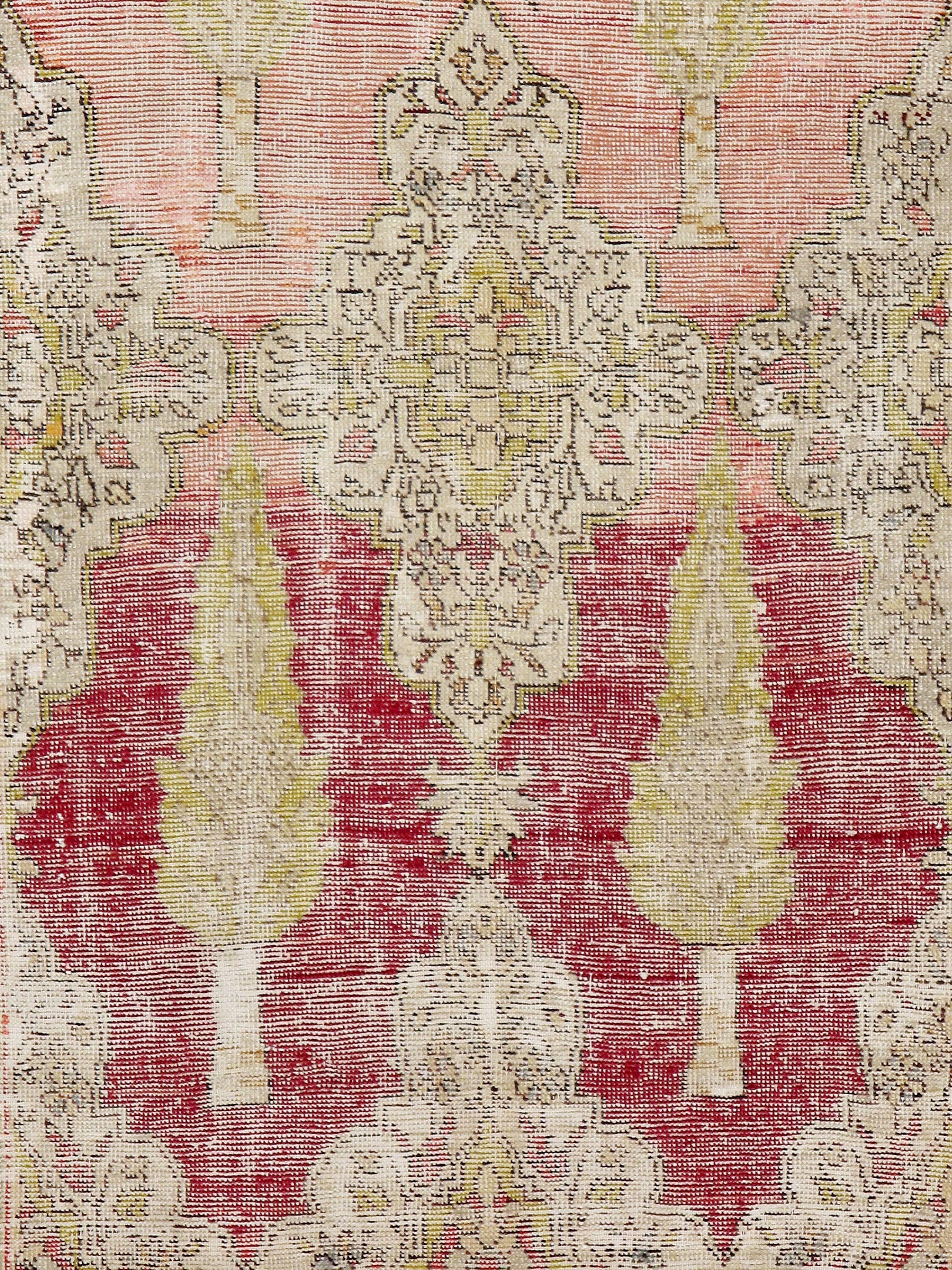 An antique Turkish Ghourdes (also spelled Ghiordes) carpet from the second quarter of the 20th century.