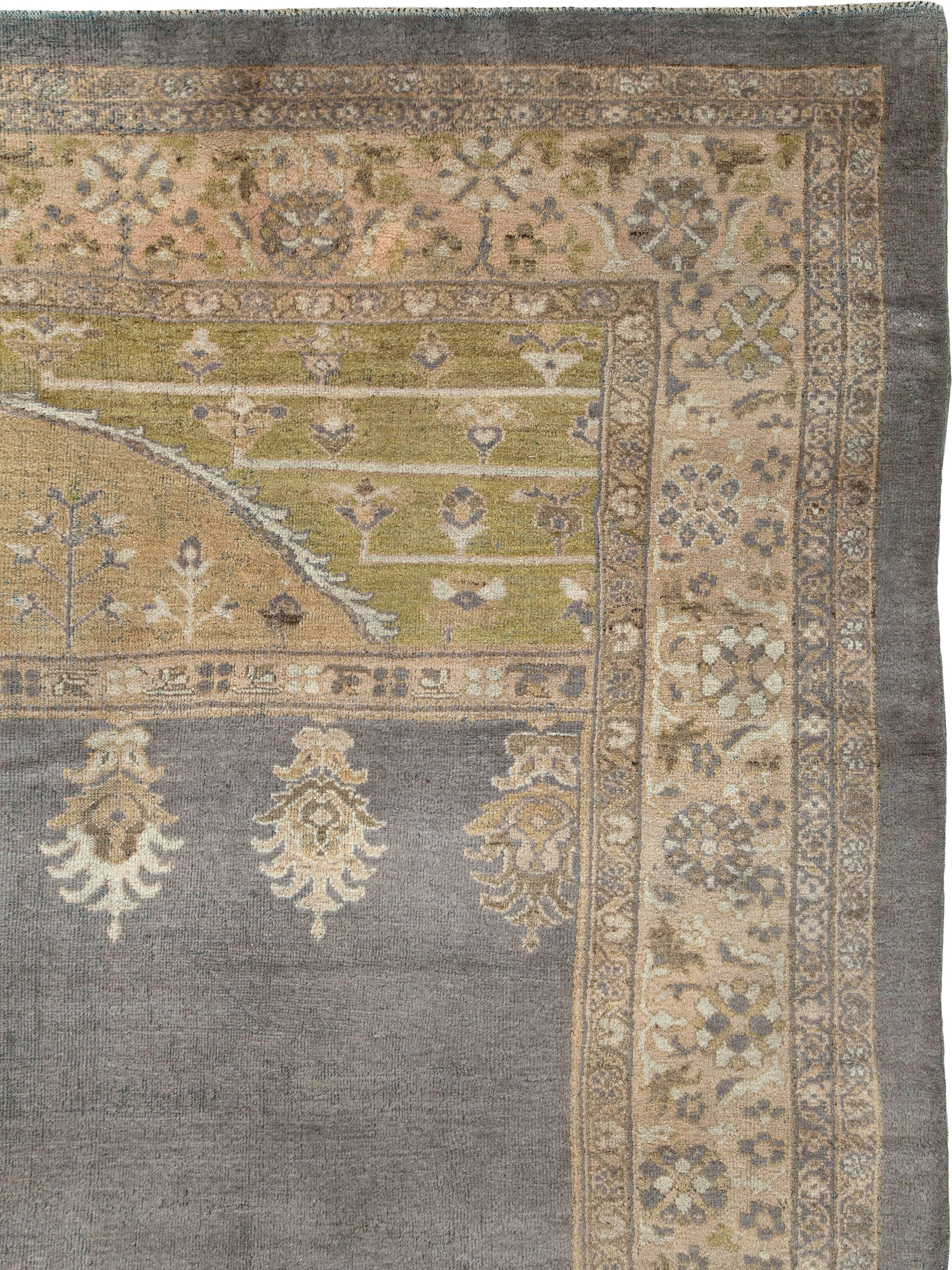 Hand-Woven Antique Persian Mahal Rug