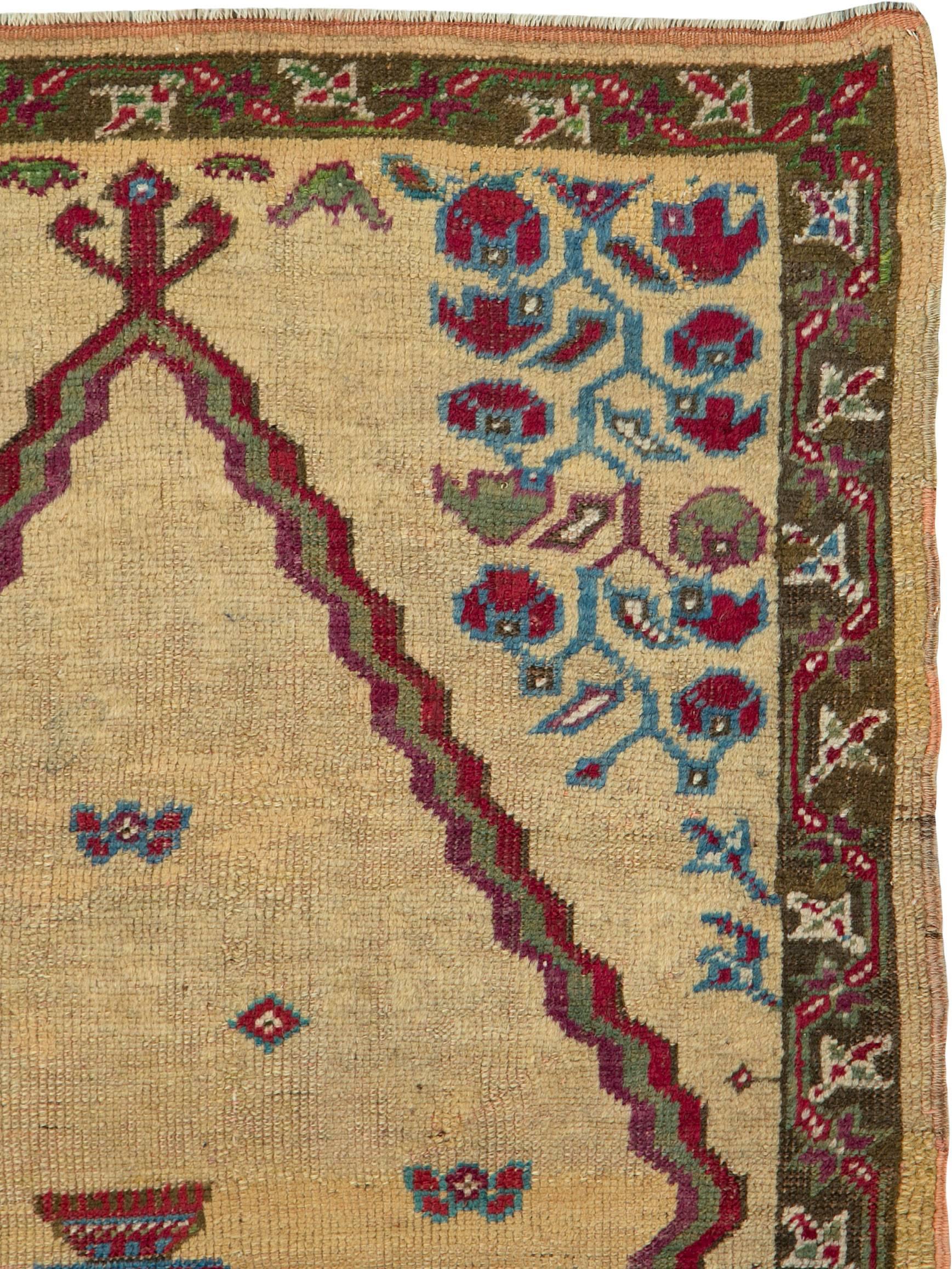 Oushak Antique Turkish Ghiordes Rug For Sale