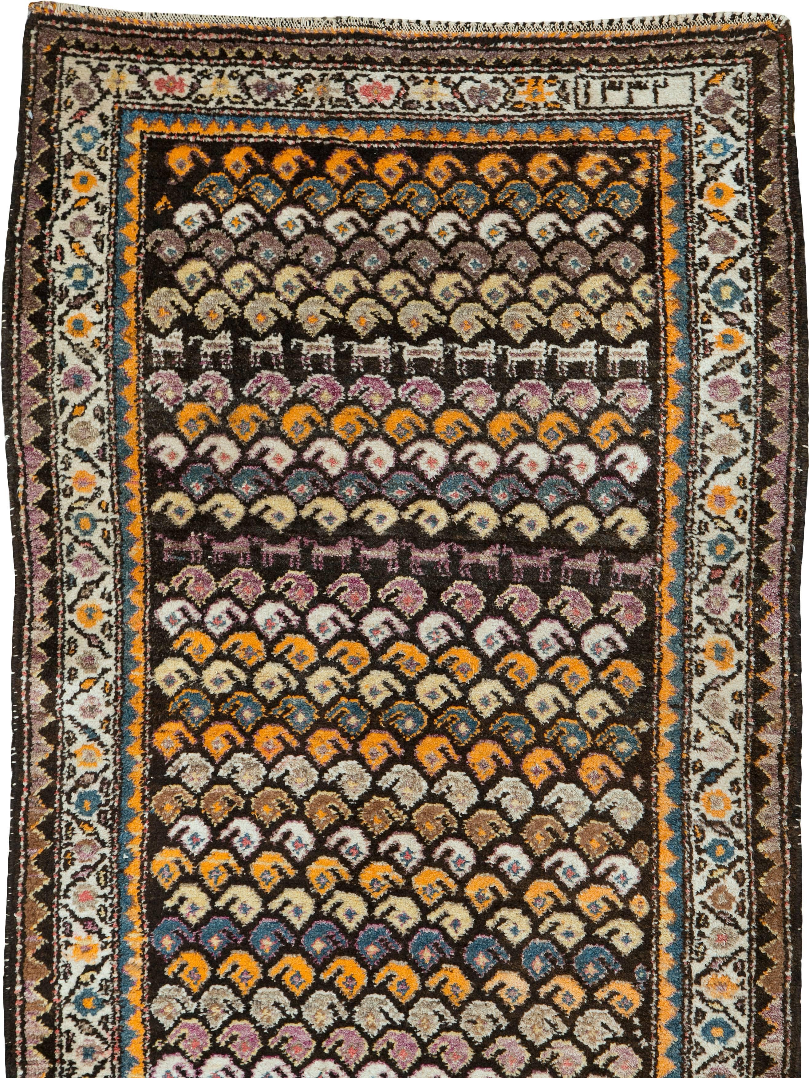 Hand-Woven Antique Persian Malayer Pictorial Rug For Sale