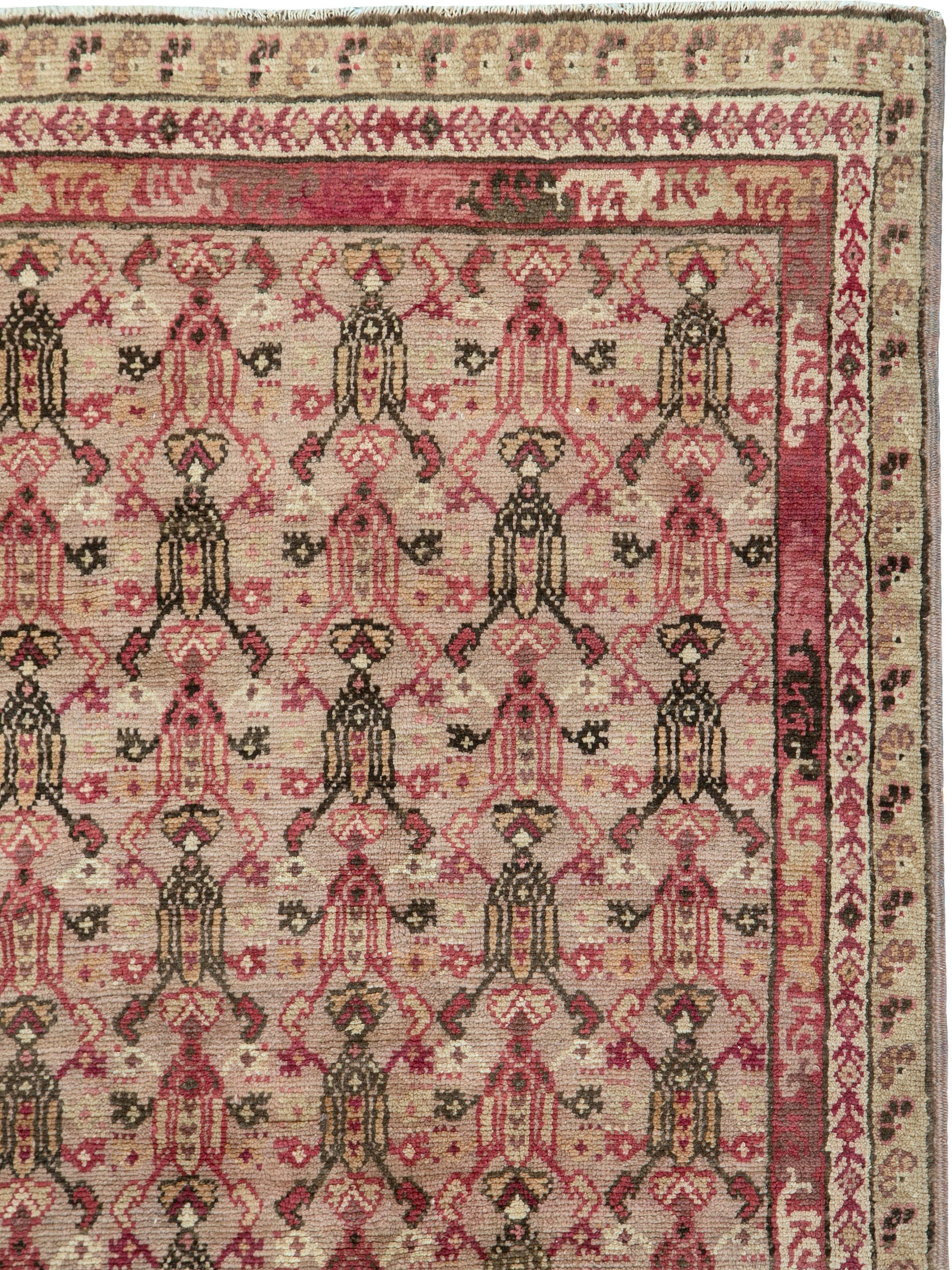 Türkischer Sivas-Teppich im Vintage-Stil (Handgewebt) im Angebot