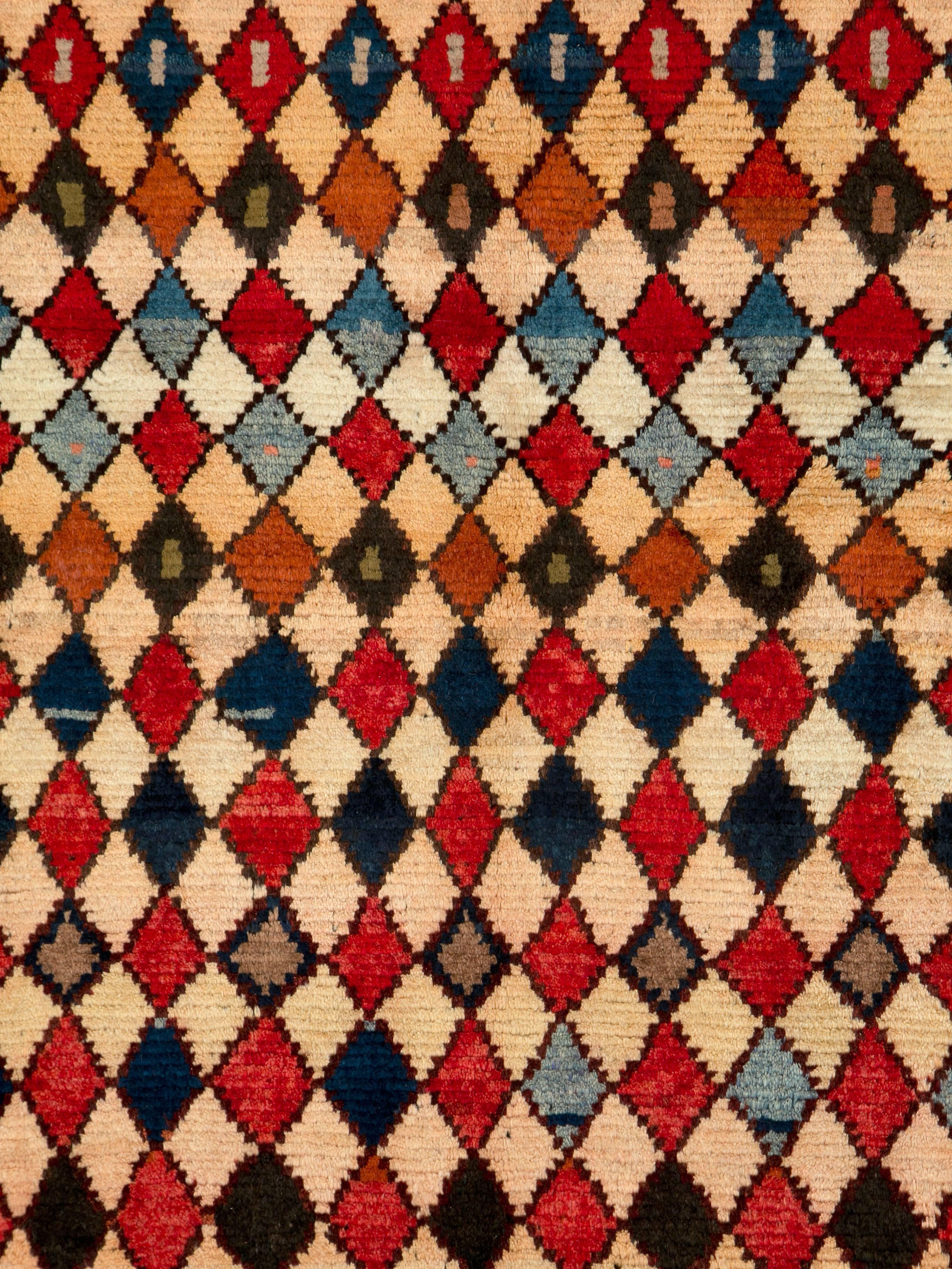 A vintage Persian Gabbeh modernist carpet from the second half of the 20th century.