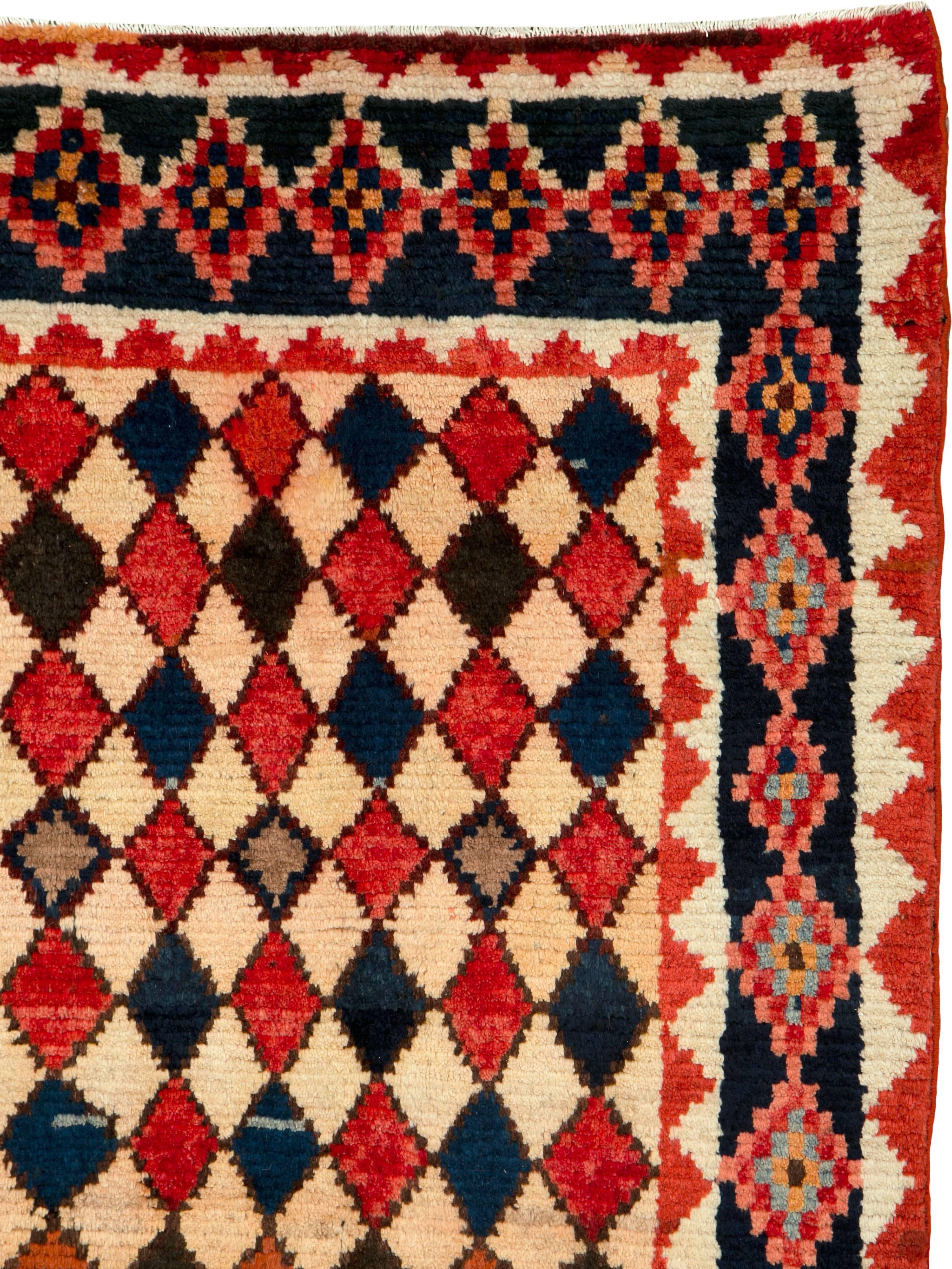 Hand-Woven Vintage Persian Gabbeh Rug