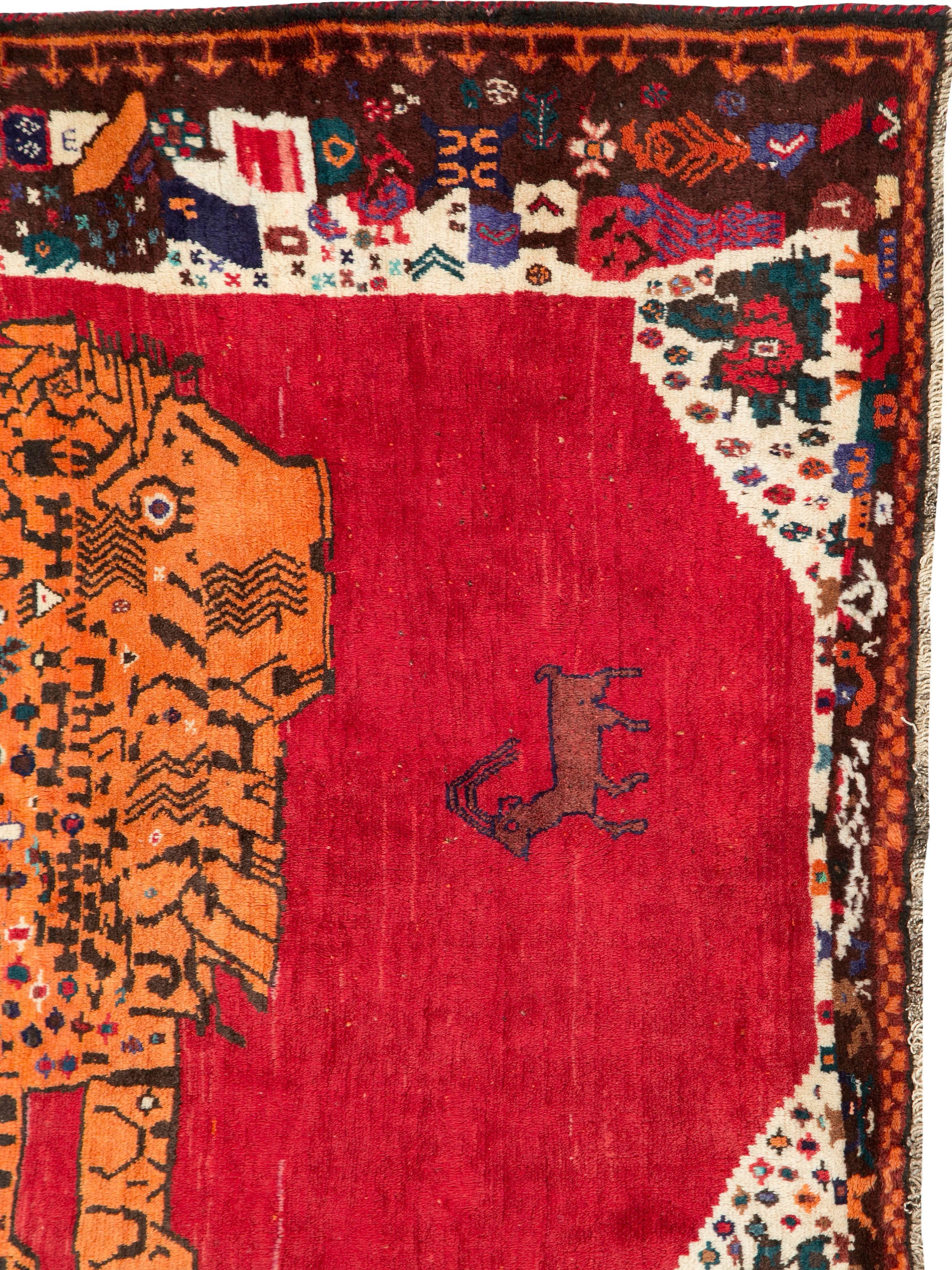 Tribal Vintage Persian Gabbeh Rug For Sale