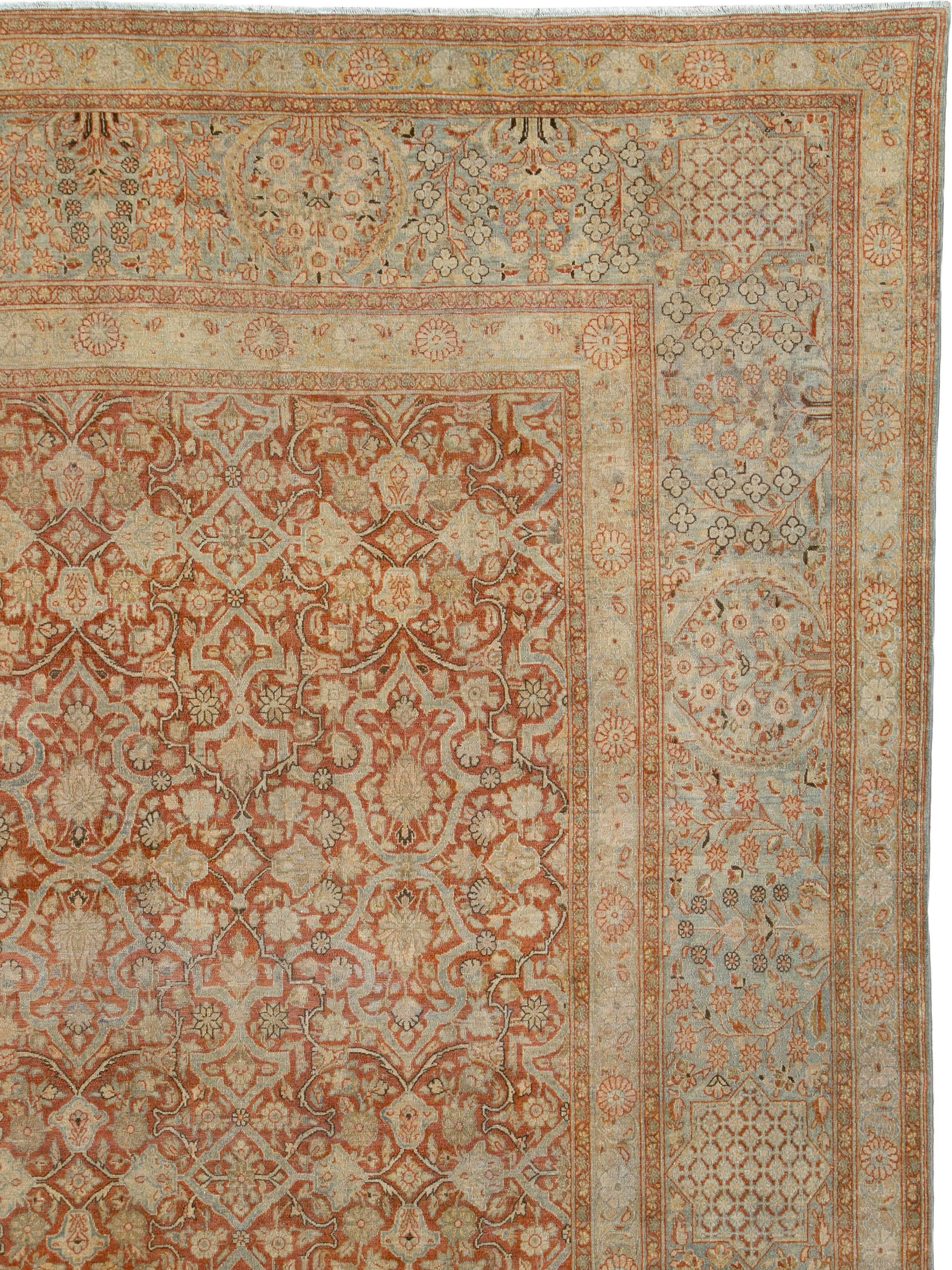 Antiker persischer Kashan-Teppich (Persisch) im Angebot