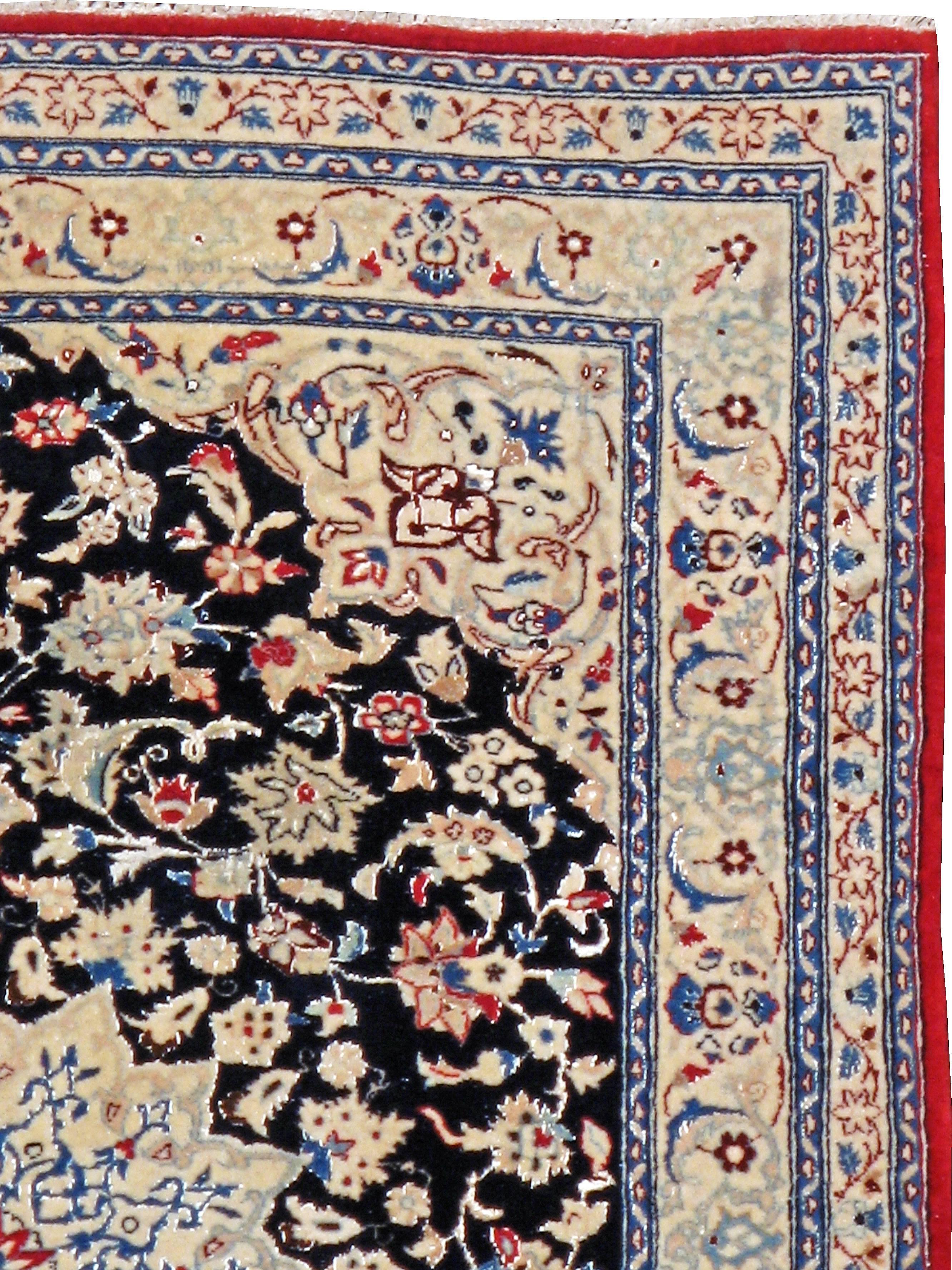 Hand-Woven Vintage Persian Nain Rug For Sale