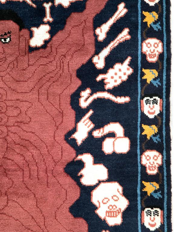 Vintage Tibetan Pictorial Flayed Man Rug For Sale at 1stDibs | tibetan ...