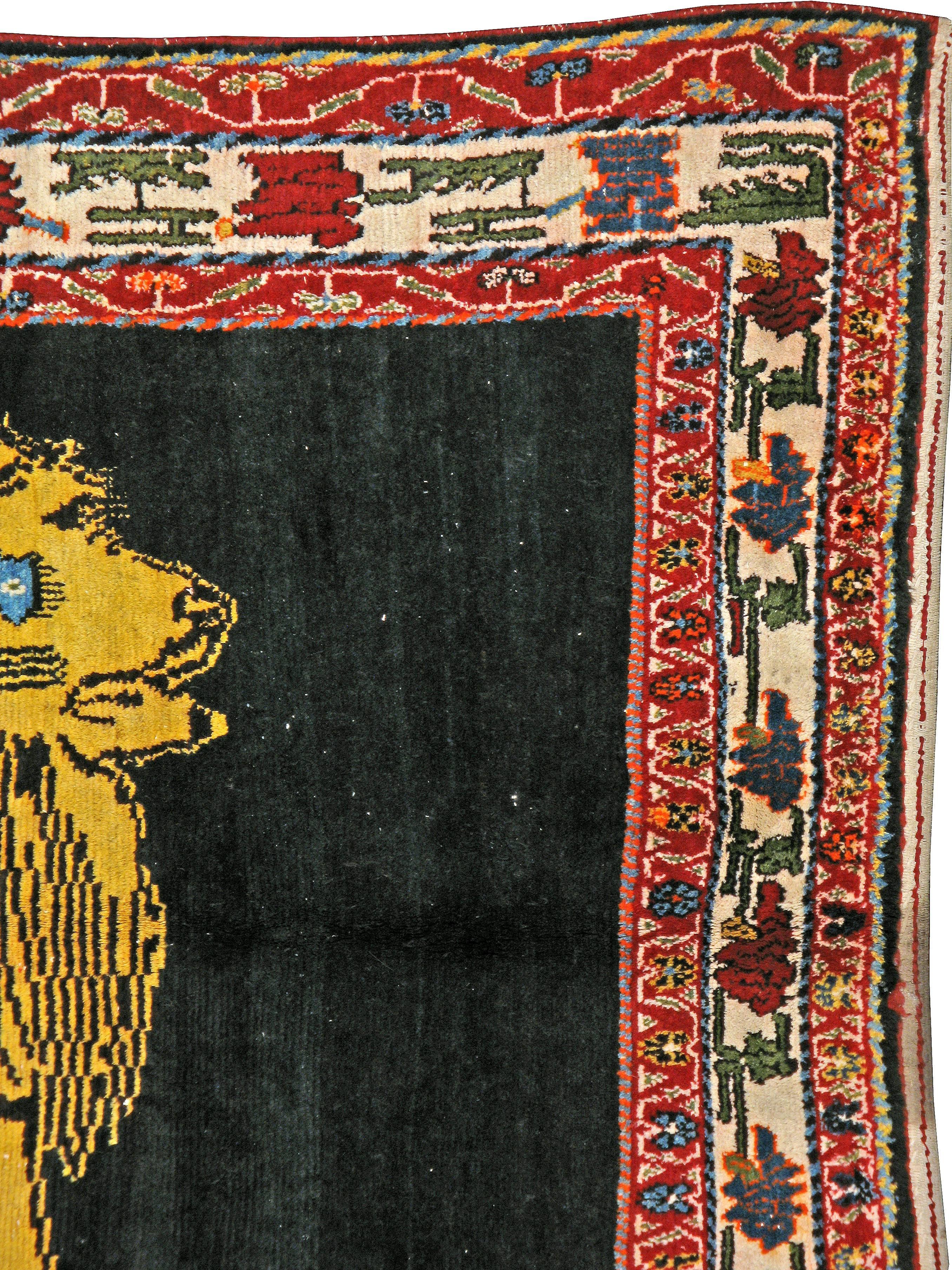 Tribal Vintage Persian Gabbeh Rug For Sale