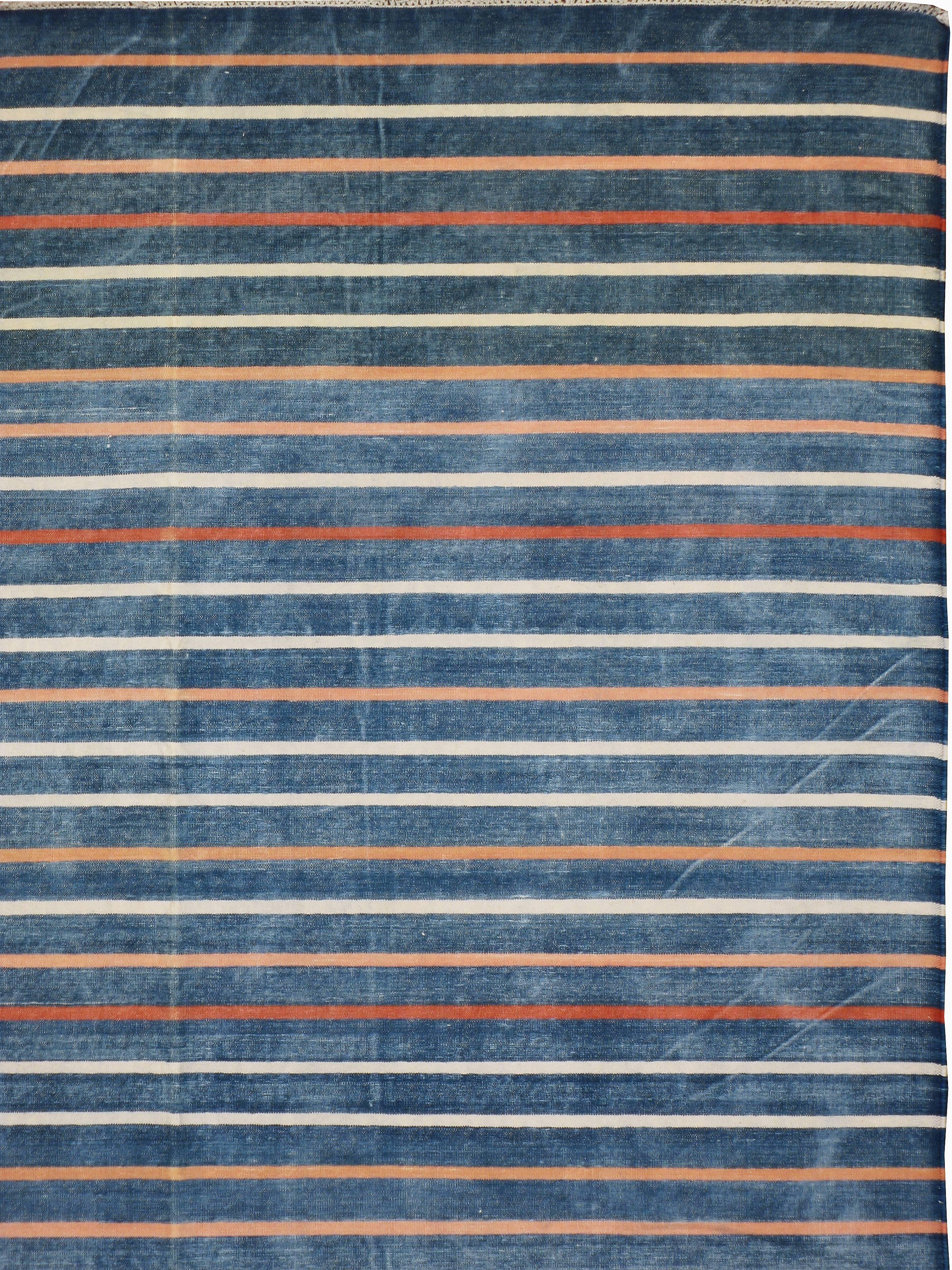 Kilim Vintage Indian Dhurrie Flat-Weave Rug