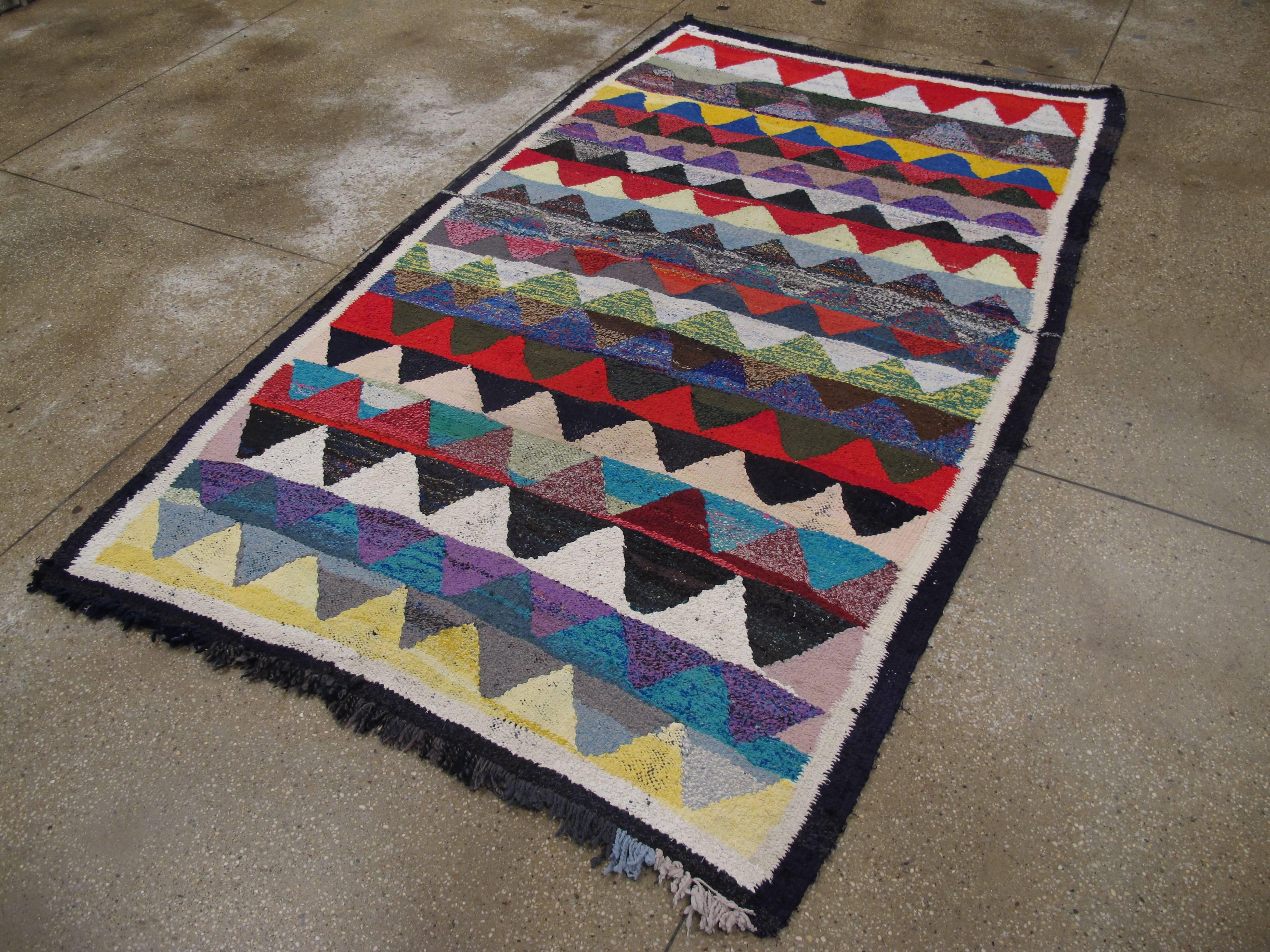 A colorful vintage Persian flat-woven Kilim carpet from the mid-20th century (reversible).