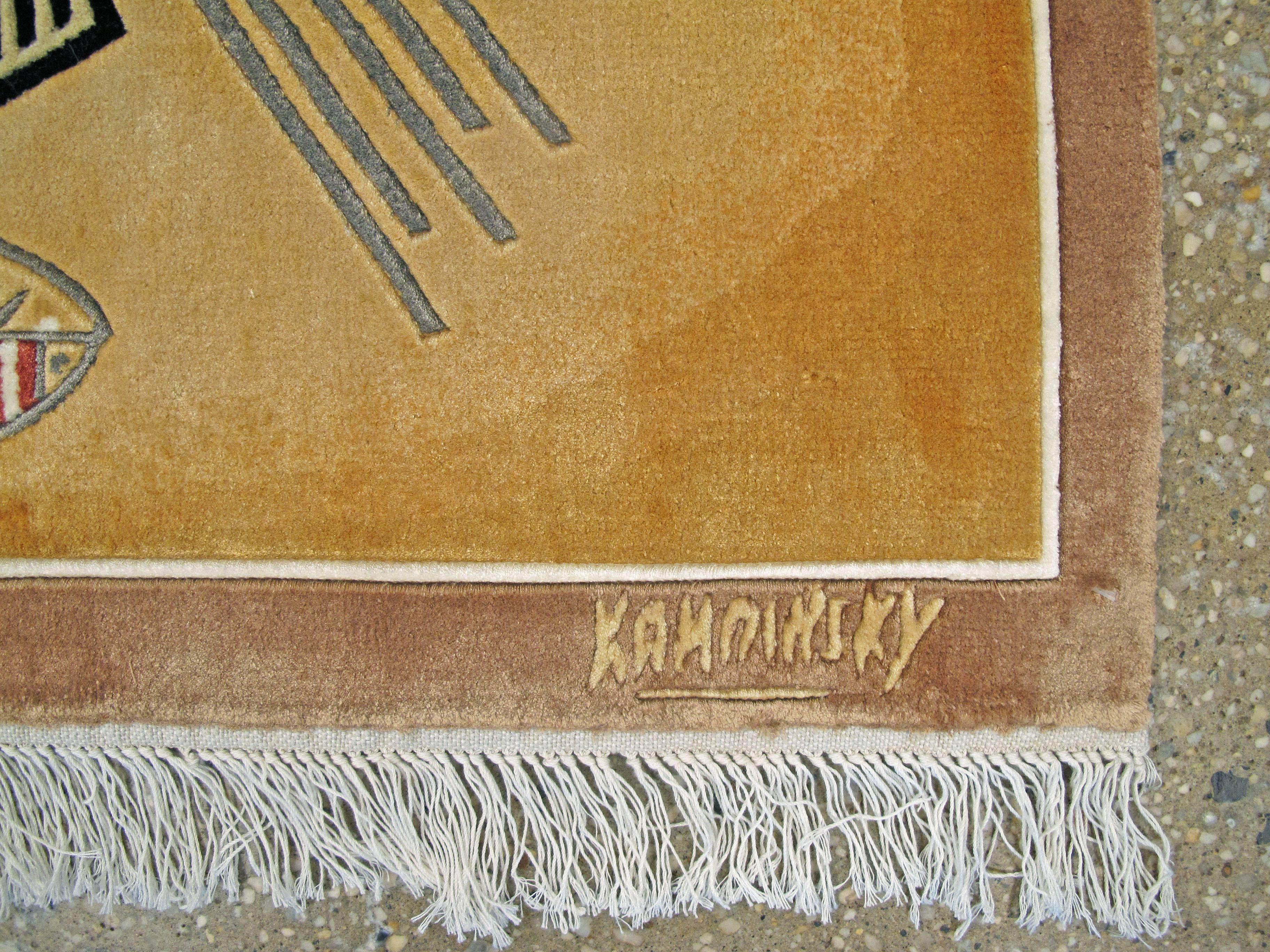 Hand-Knotted Modern Wall Hanging Rug after Wassily Kandinsky