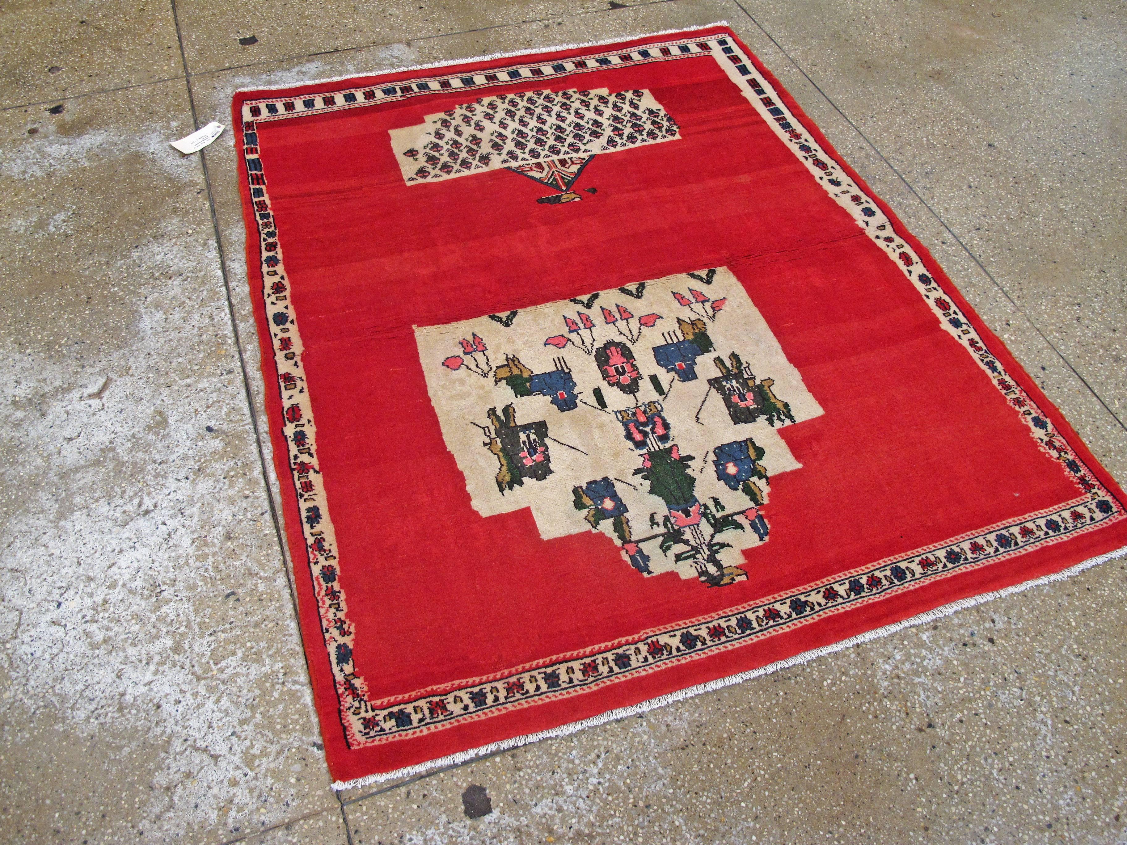 20th Century Vintage Persian Mahal Rug For Sale