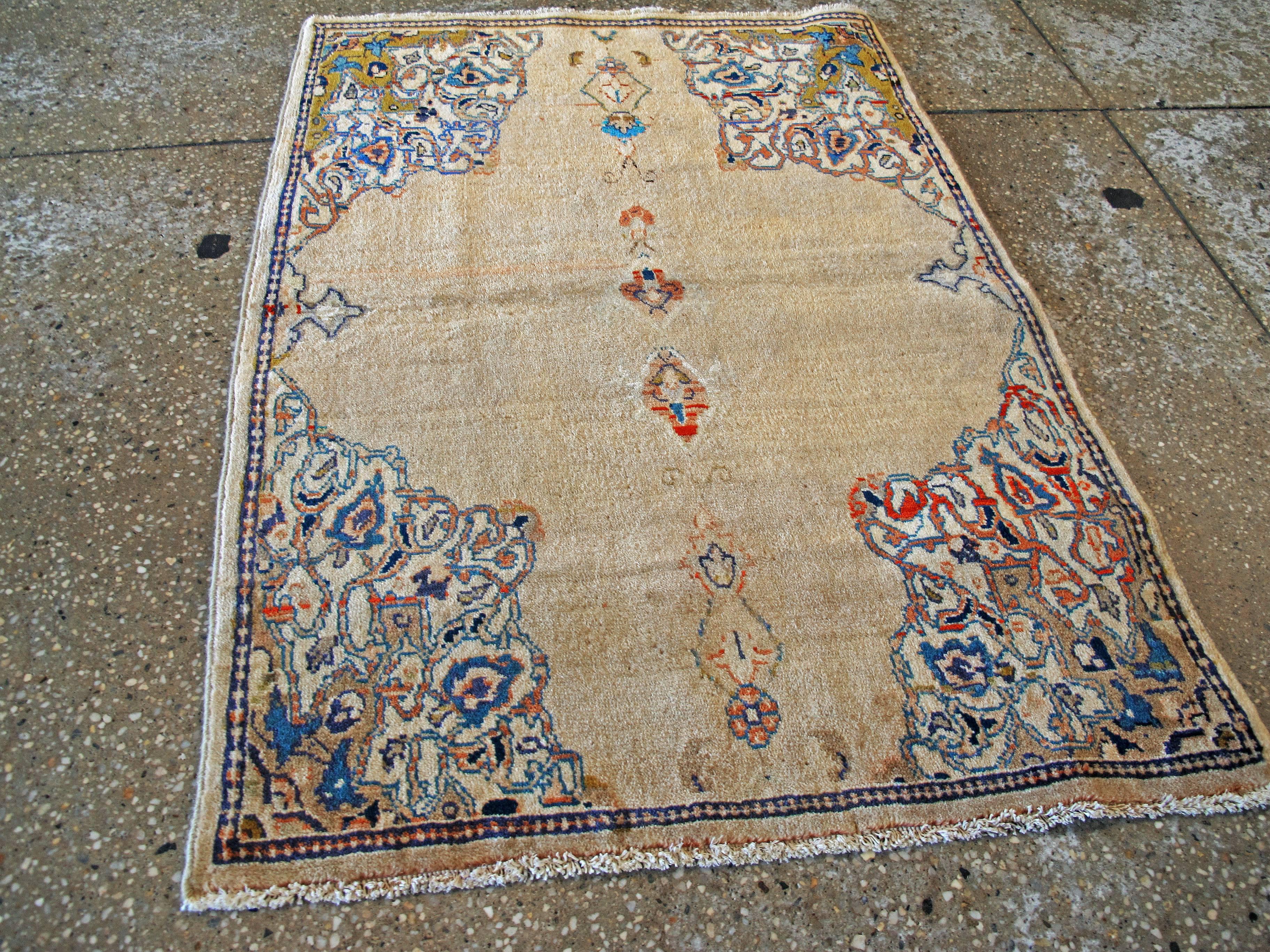 Hand-Knotted Vintage Persian Hamadan Rug For Sale
