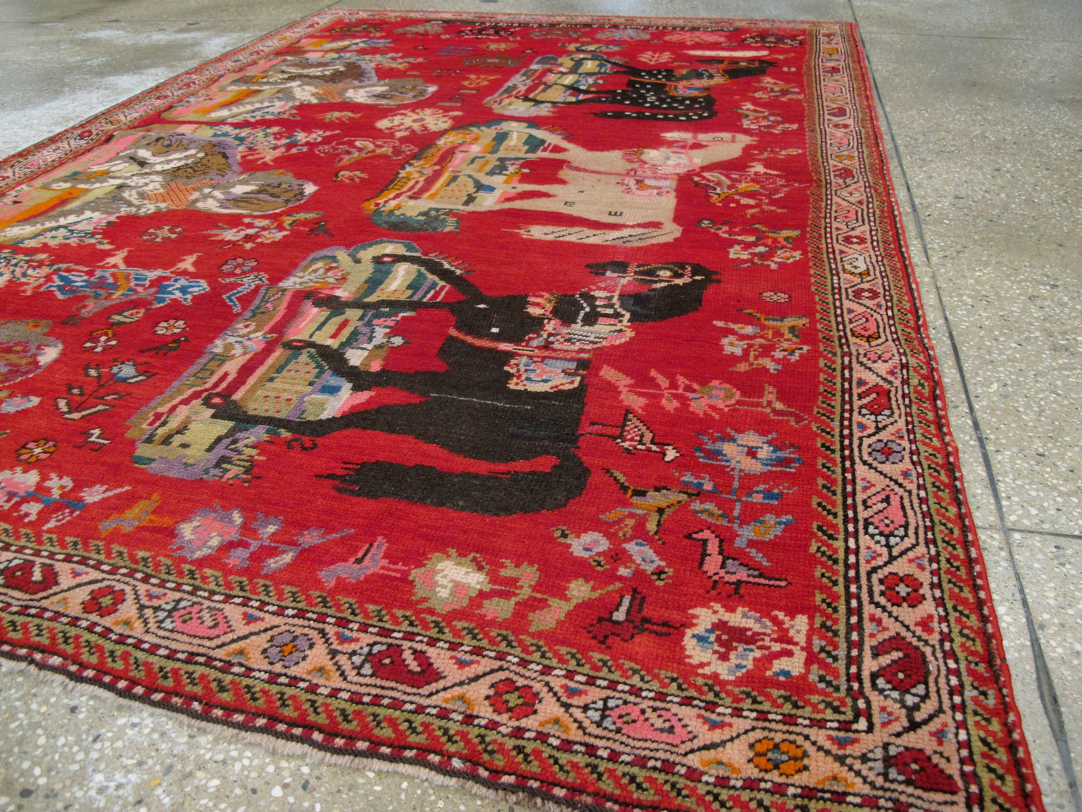 Wool Vintage Caucasian Karabagh Rug For Sale