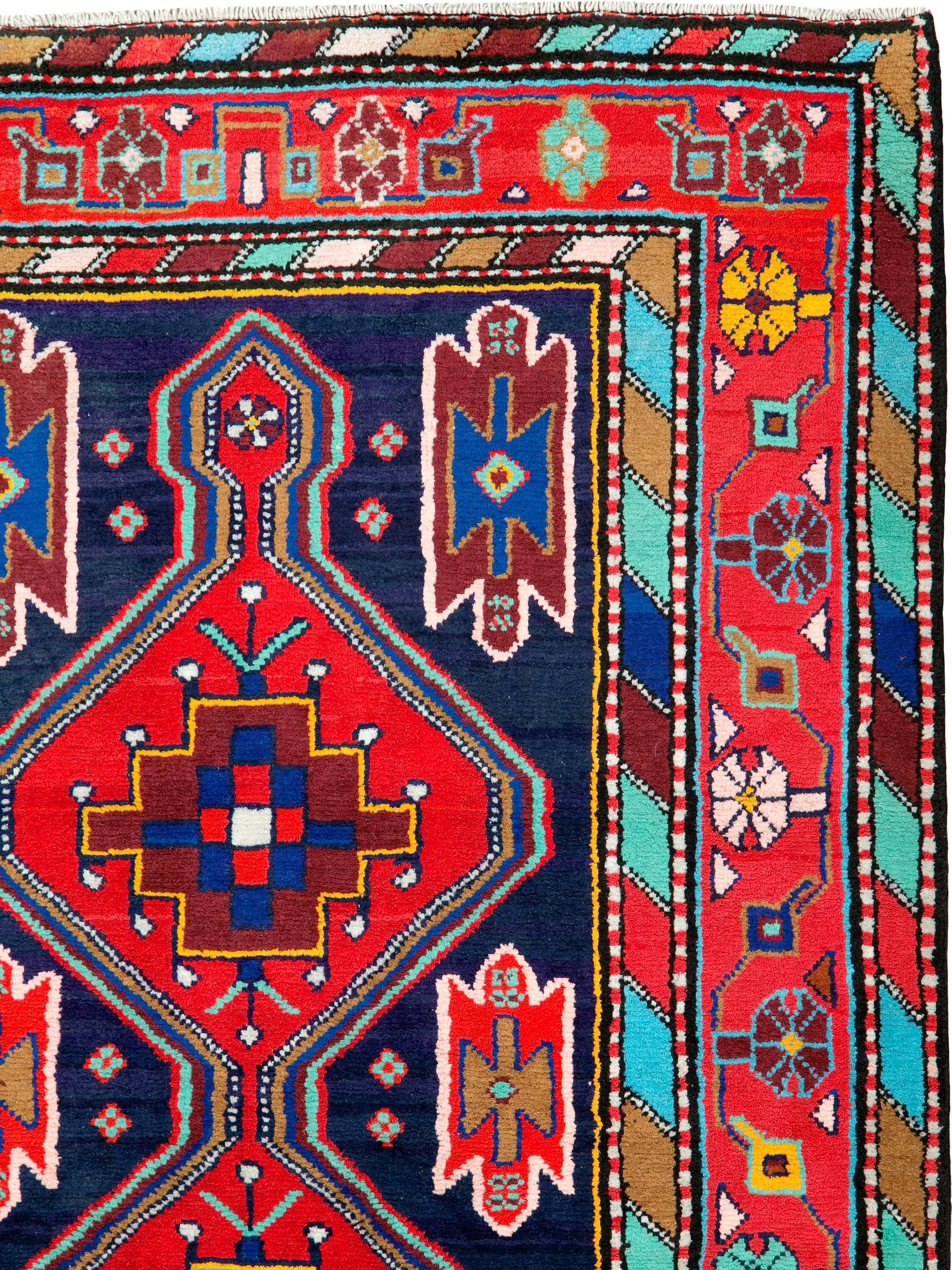 Modern Vintage Persian Hamadan Rug