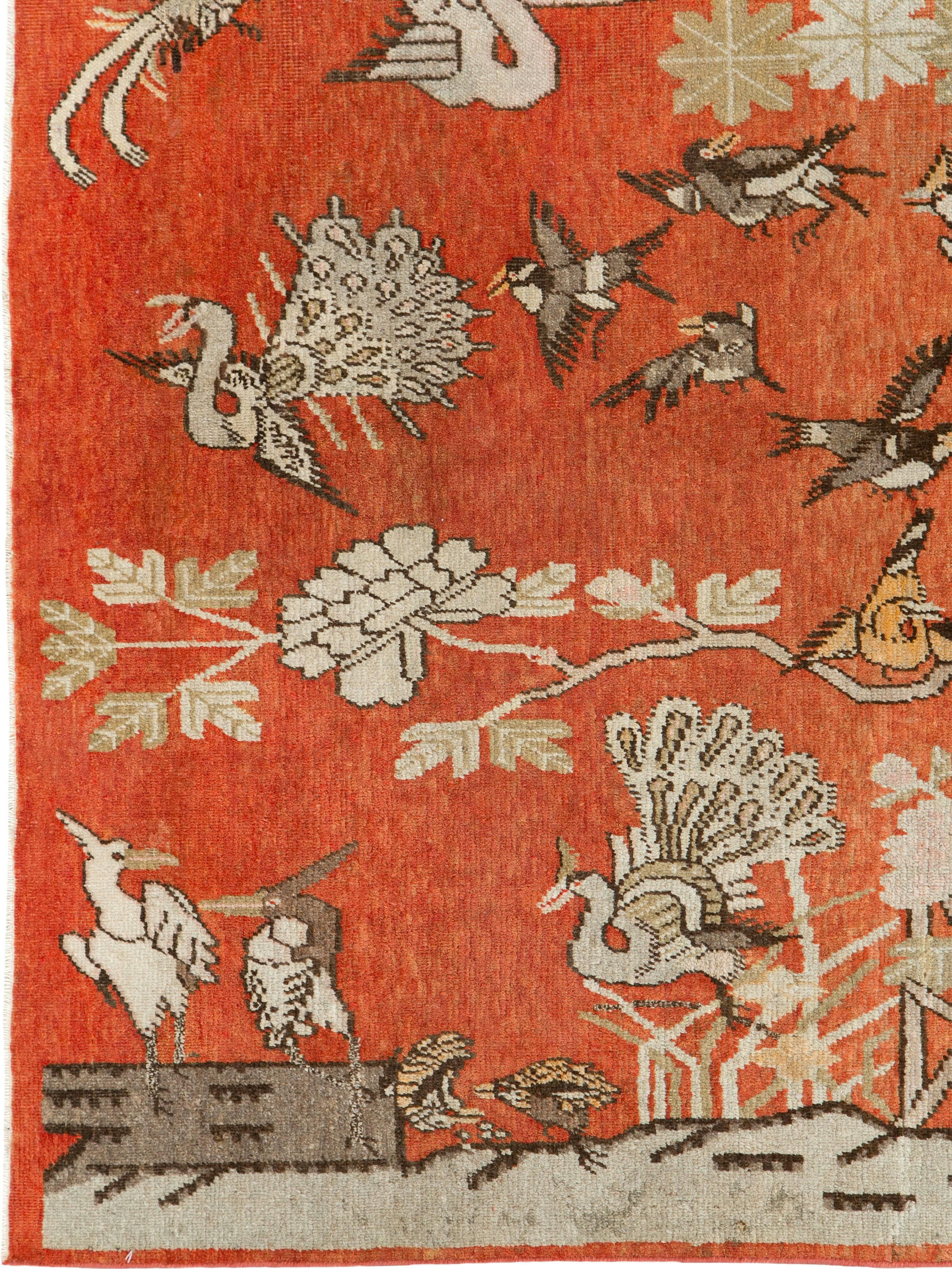 East Turkestani Antique Khotan Pictorial Rug