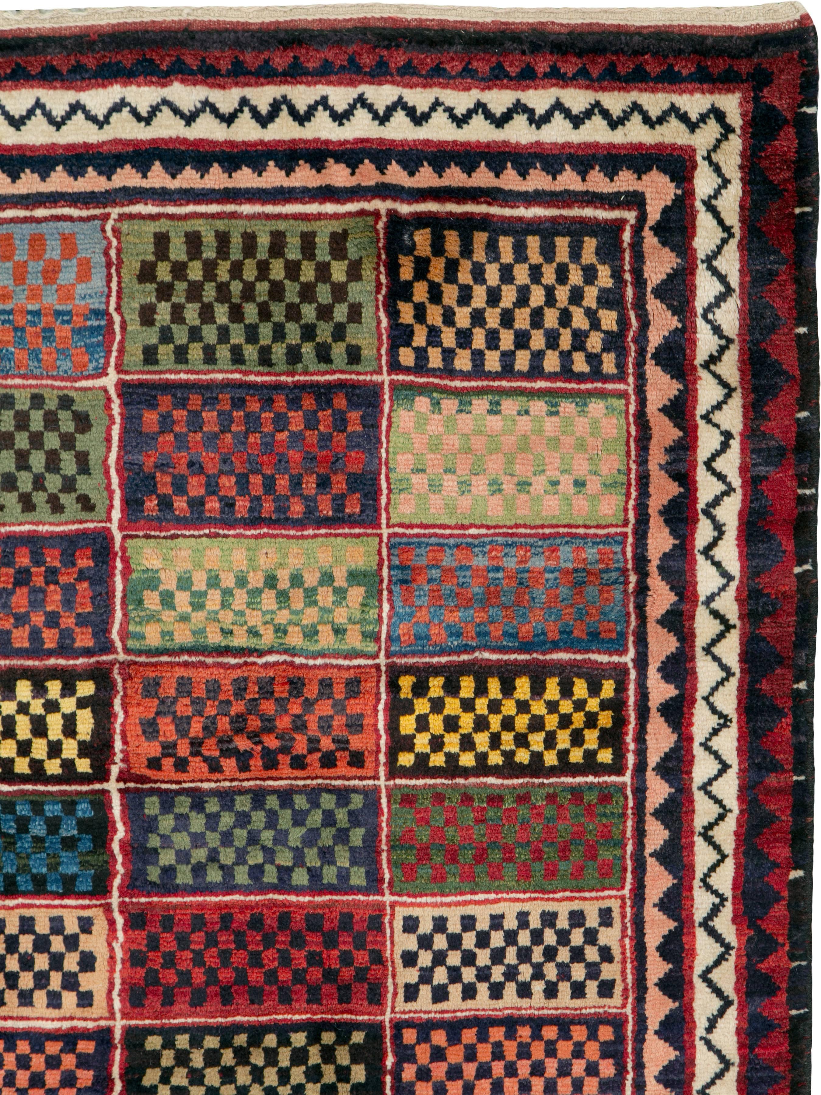 Hand-Knotted Vintage Persian Gabbeh Rug