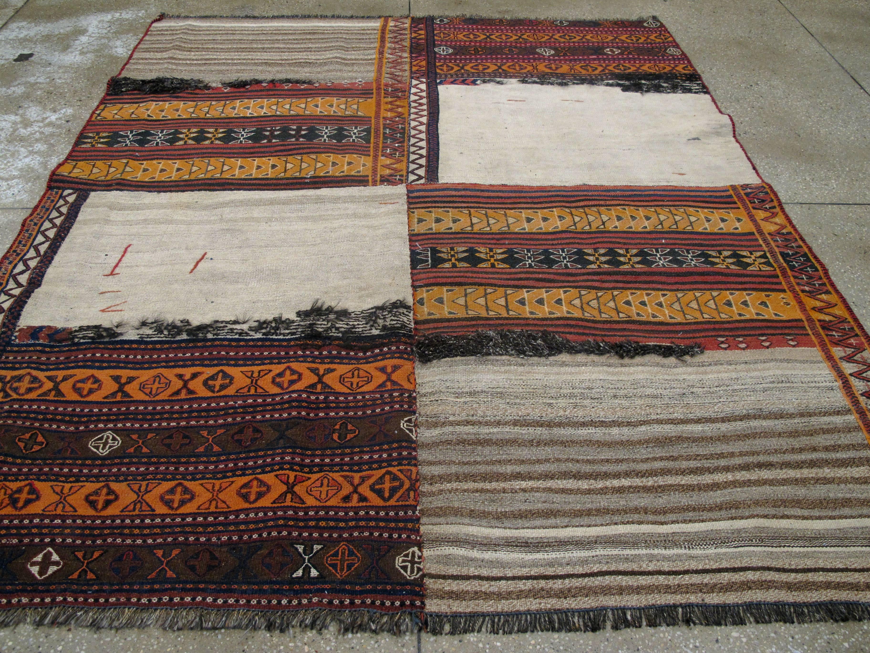 Hand-Woven Vintage Persian Kilim Flat-Weave For Sale