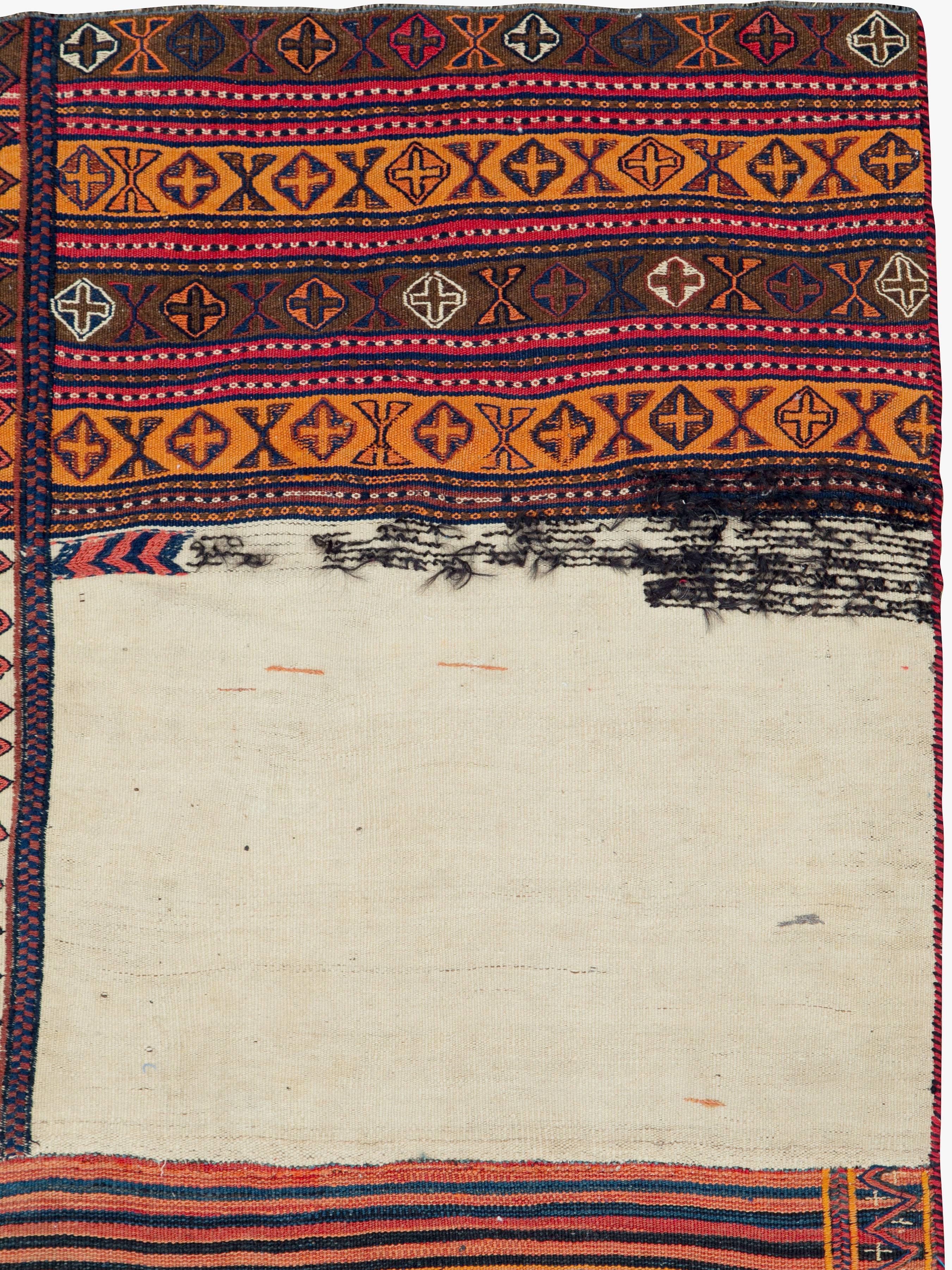 Bohemian Vintage Persian Kilim Flat-Weave For Sale