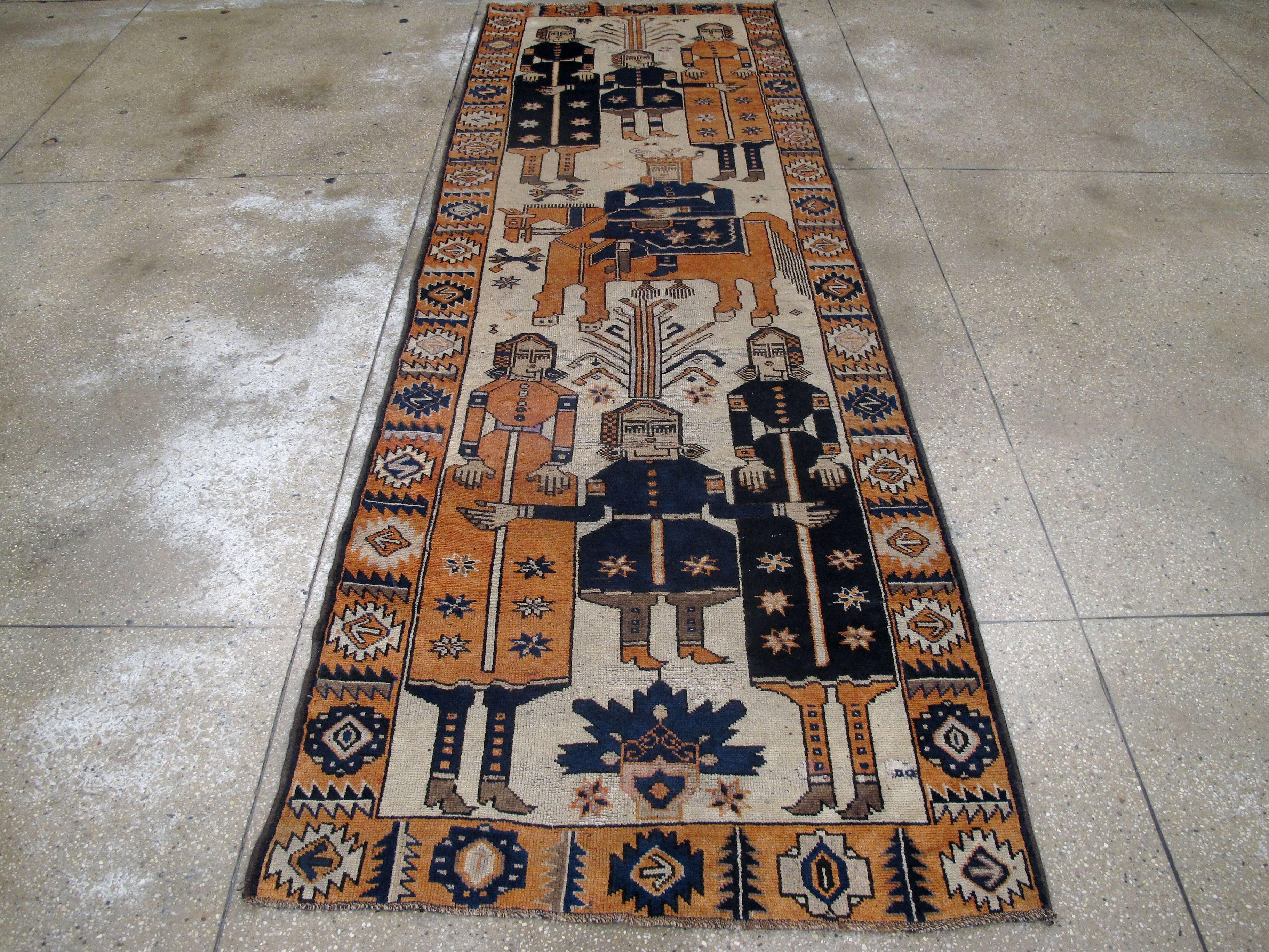 Hand-Knotted Antique Persian Gabbeh Rug For Sale