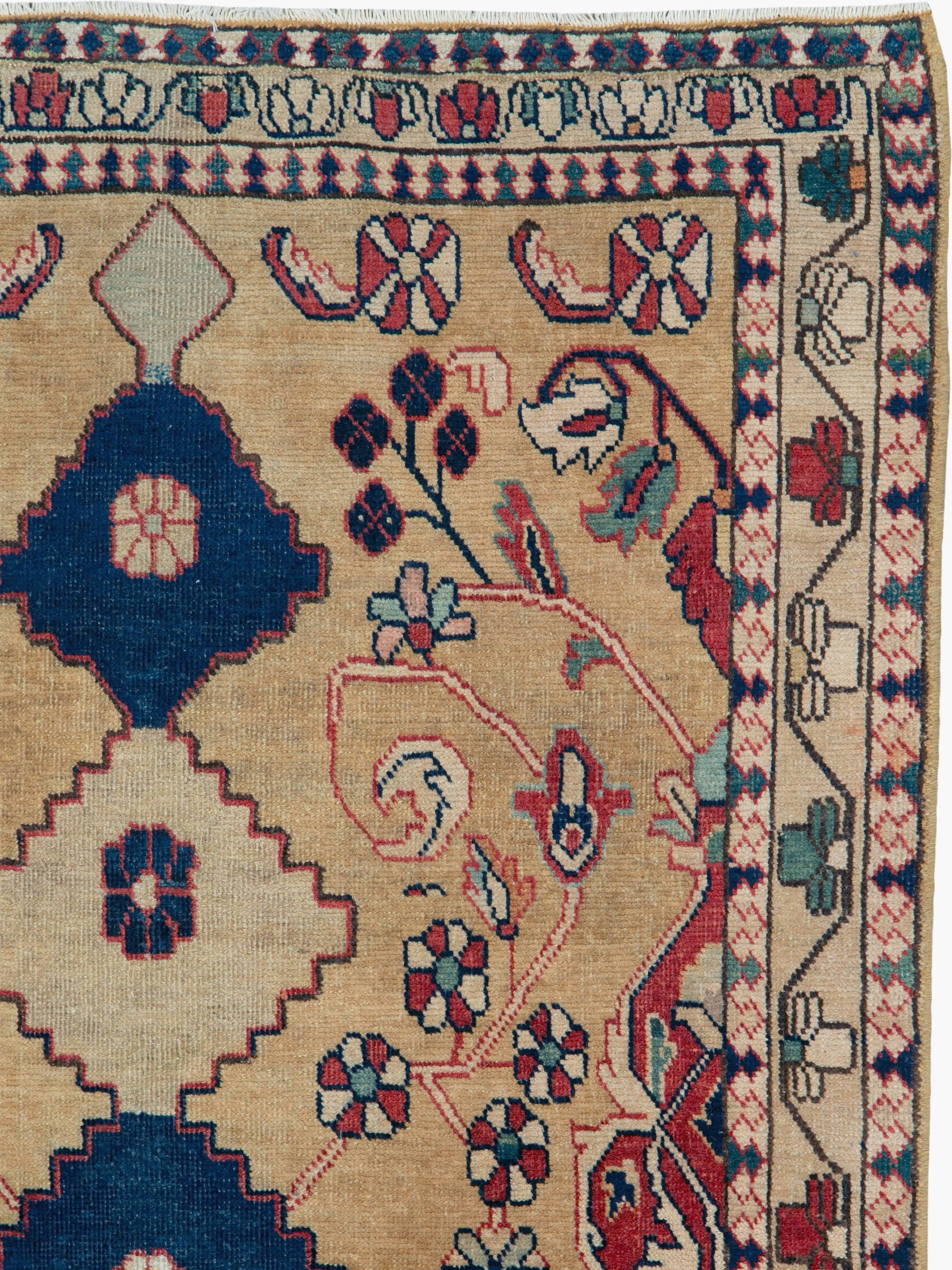 Hand-Knotted Vintage Persian Mahal Runner