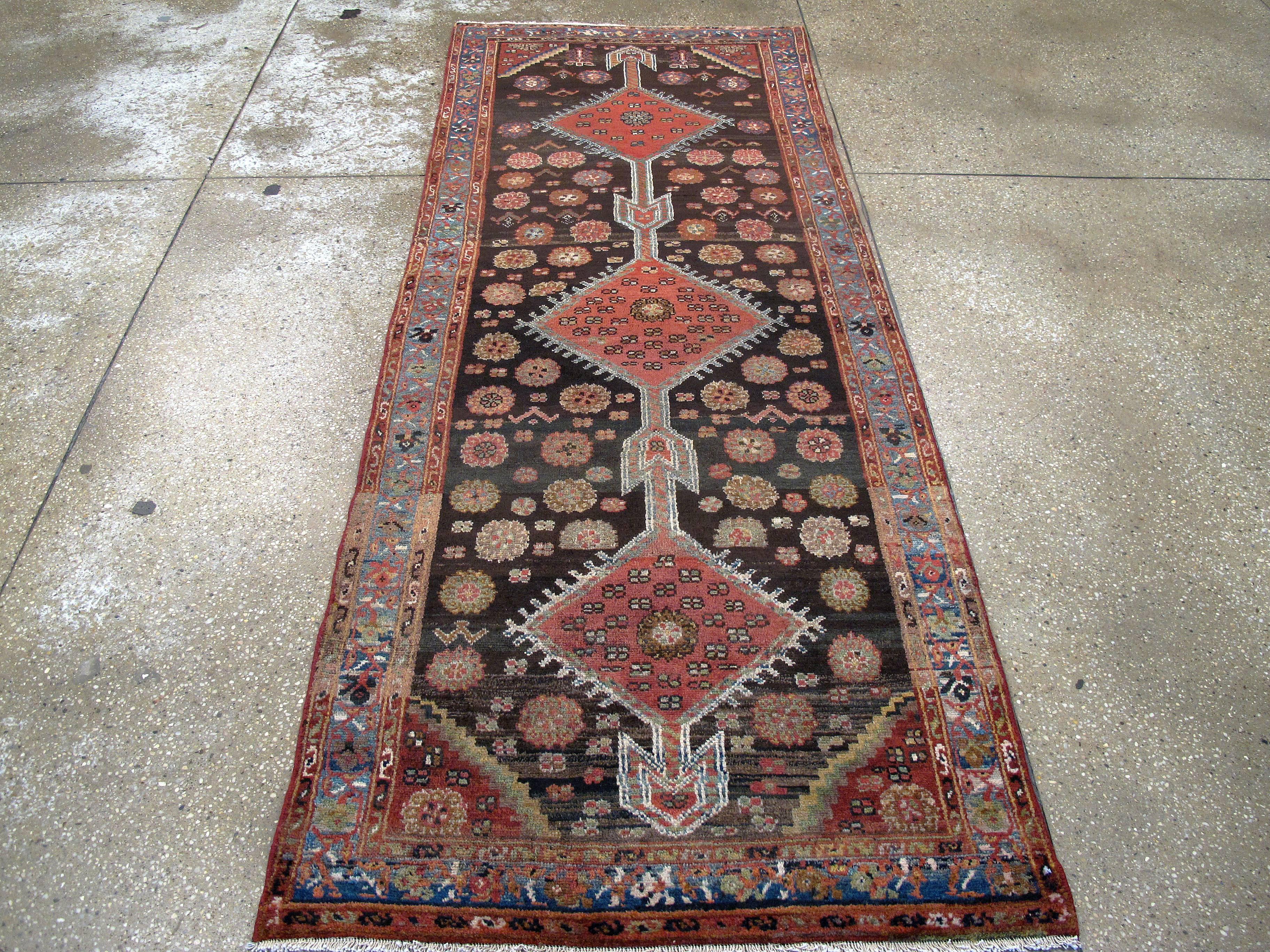 Hand-Knotted Antique Persian Kurd Rug