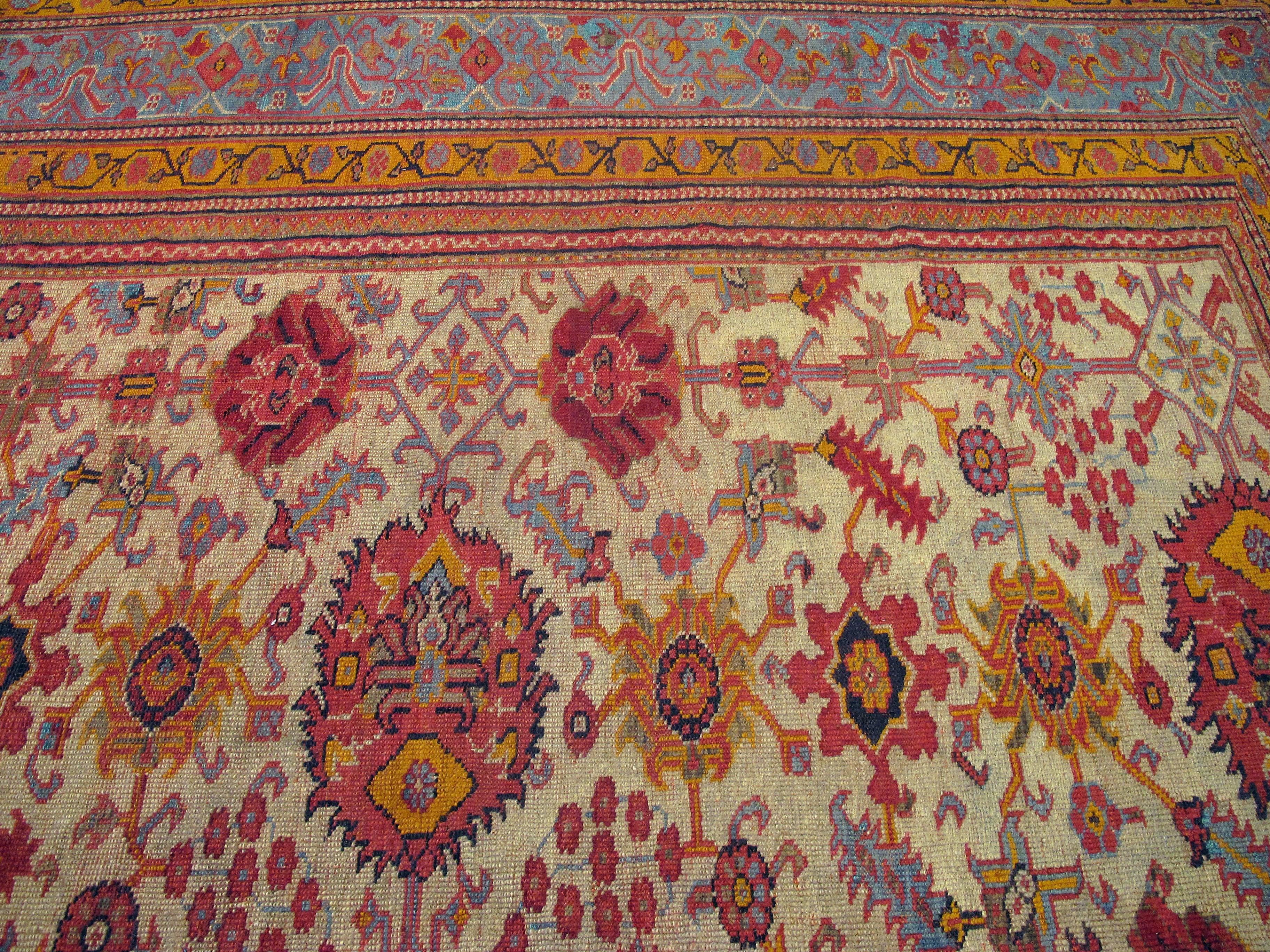 Early 20th Century Handmade Turkish Oushak Large Square Carpet 2